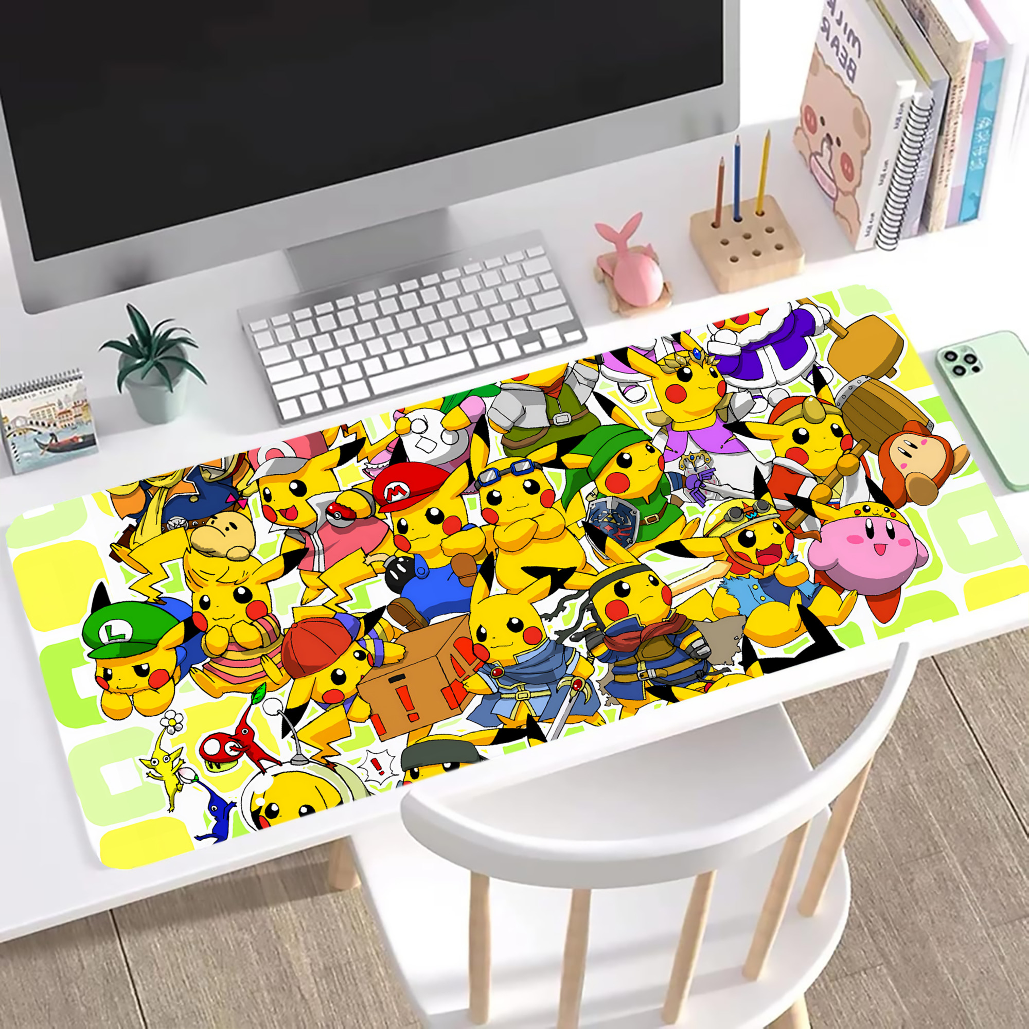 （画像用） ポケットモンスター Pokémon ステッチ加工 大判デスクマット／滑り止めマウスパッド