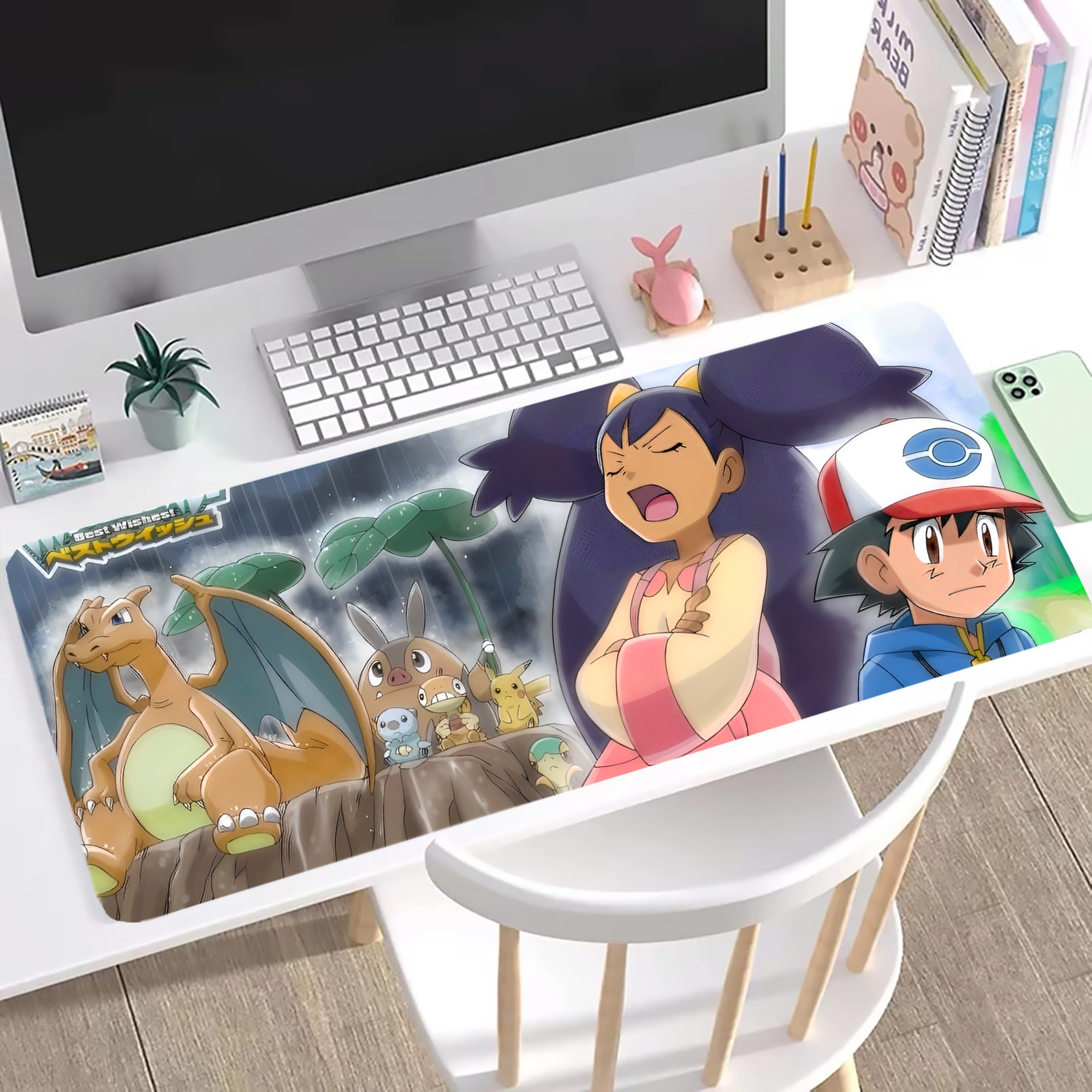 （画像用） ポケットモンスター Pokémon ステッチ加工 大判デスクマット／滑り止めマウスパッド