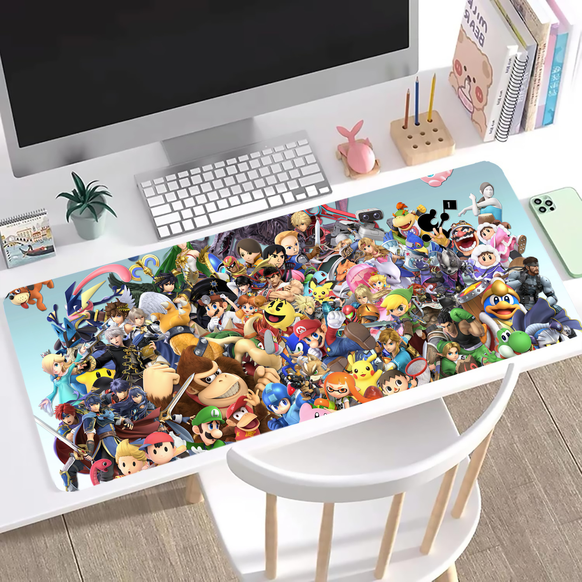 （画像用） ポケットモンスター Pokémon ステッチ加工 大判デスクマット／滑り止めマウスパッド