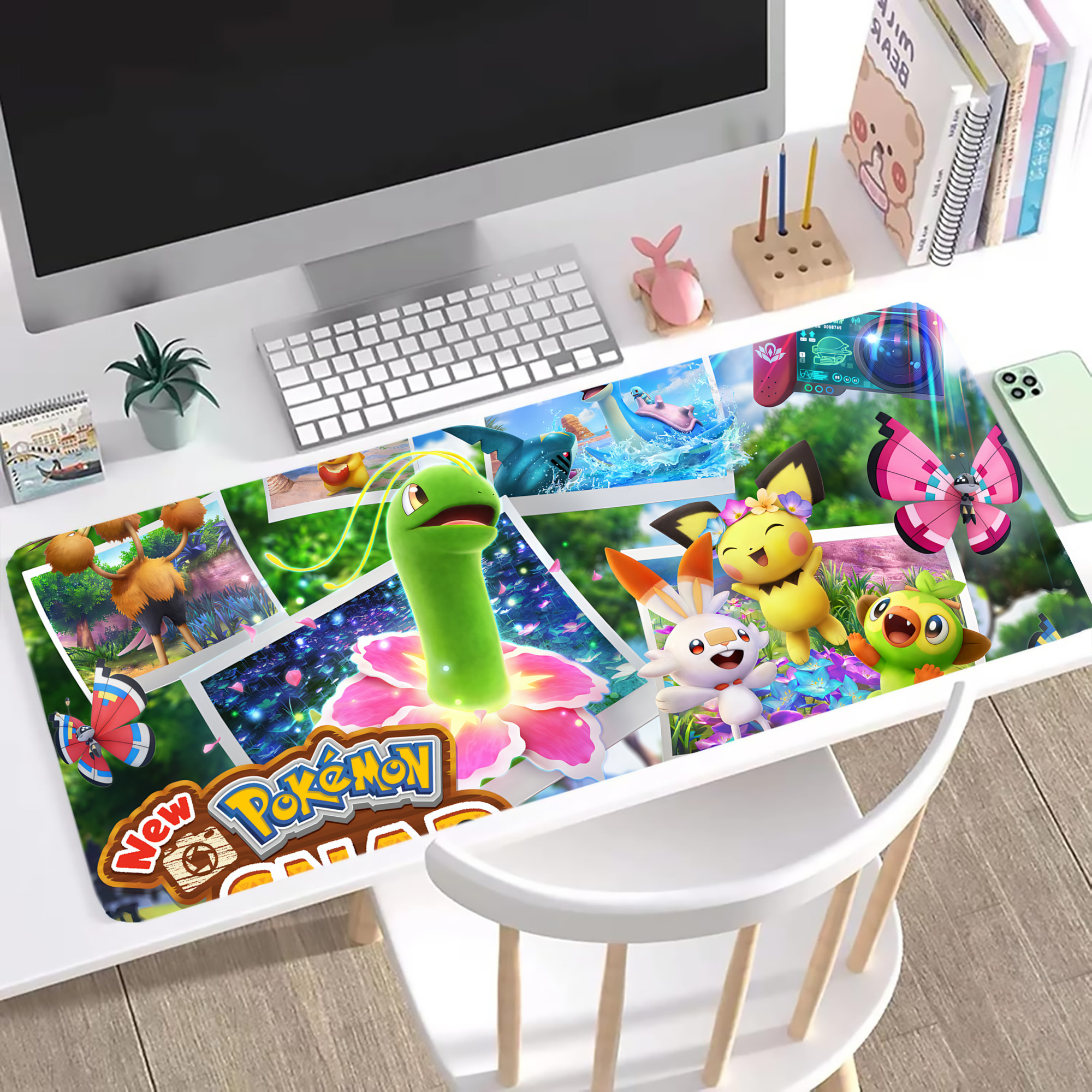 （画像用） ポケットモンスター Pokémon ステッチ加工 大判デスクマット／滑り止めマウスパッド