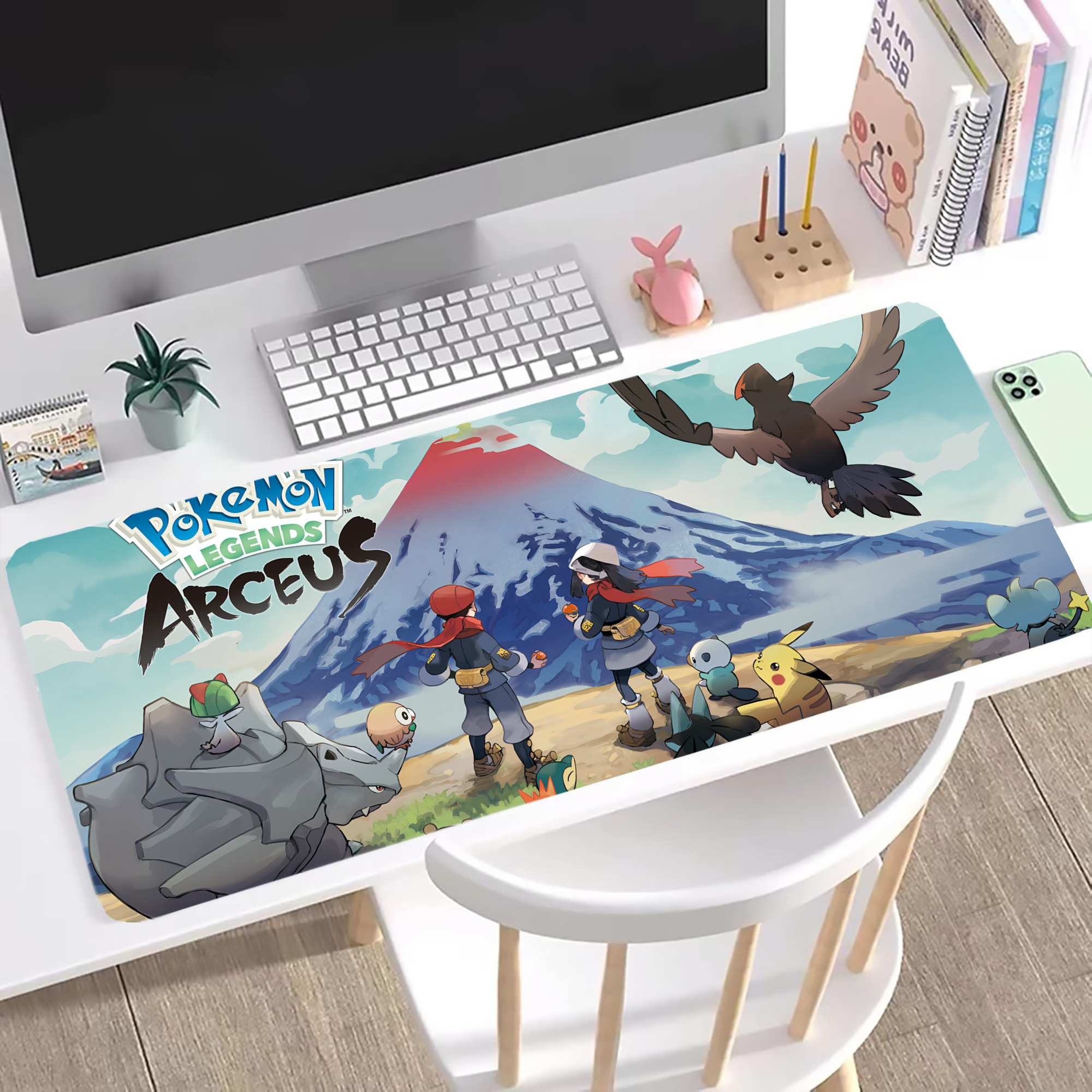 （画像用） ポケットモンスター Pokémon ステッチ加工 大判デスクマット／滑り止めマウスパッド