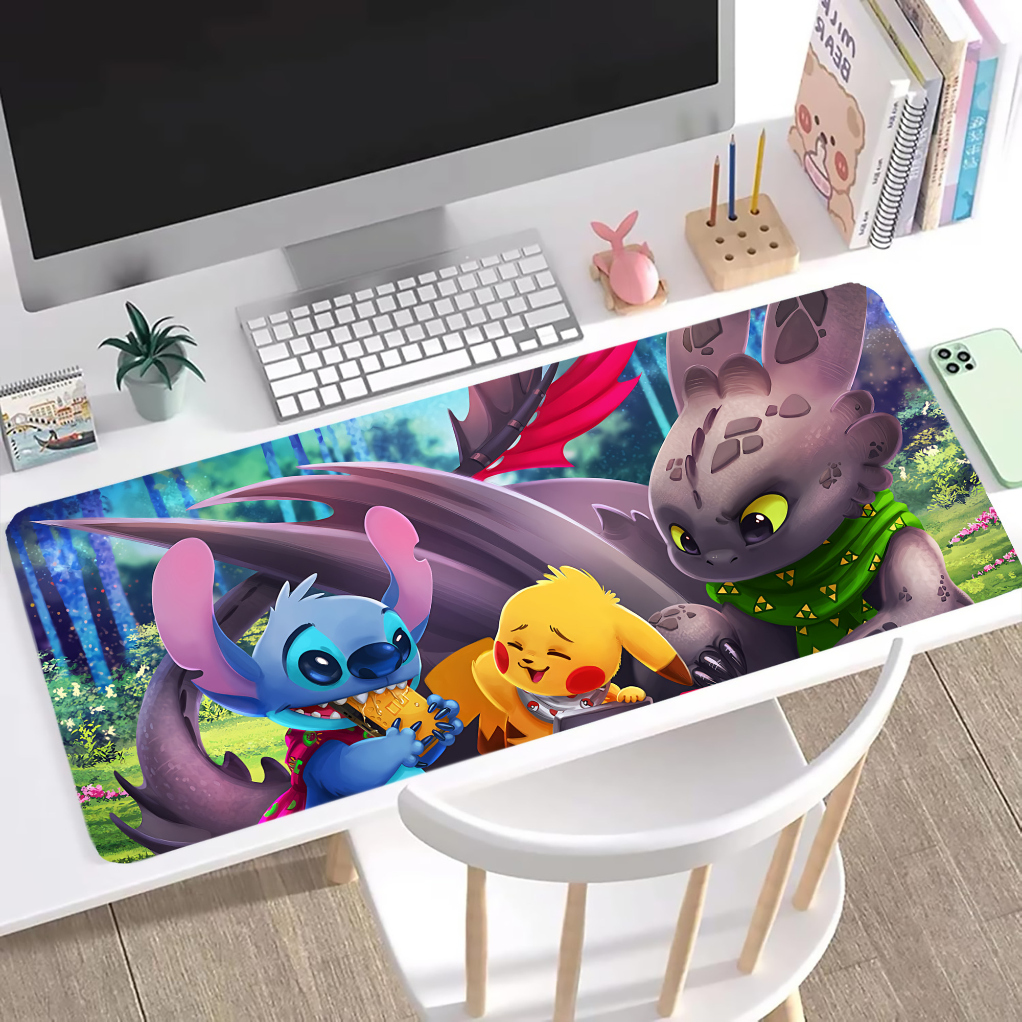 （画像用） ポケットモンスター Pokémon ステッチ加工 大判デスクマット／滑り止めマウスパッド