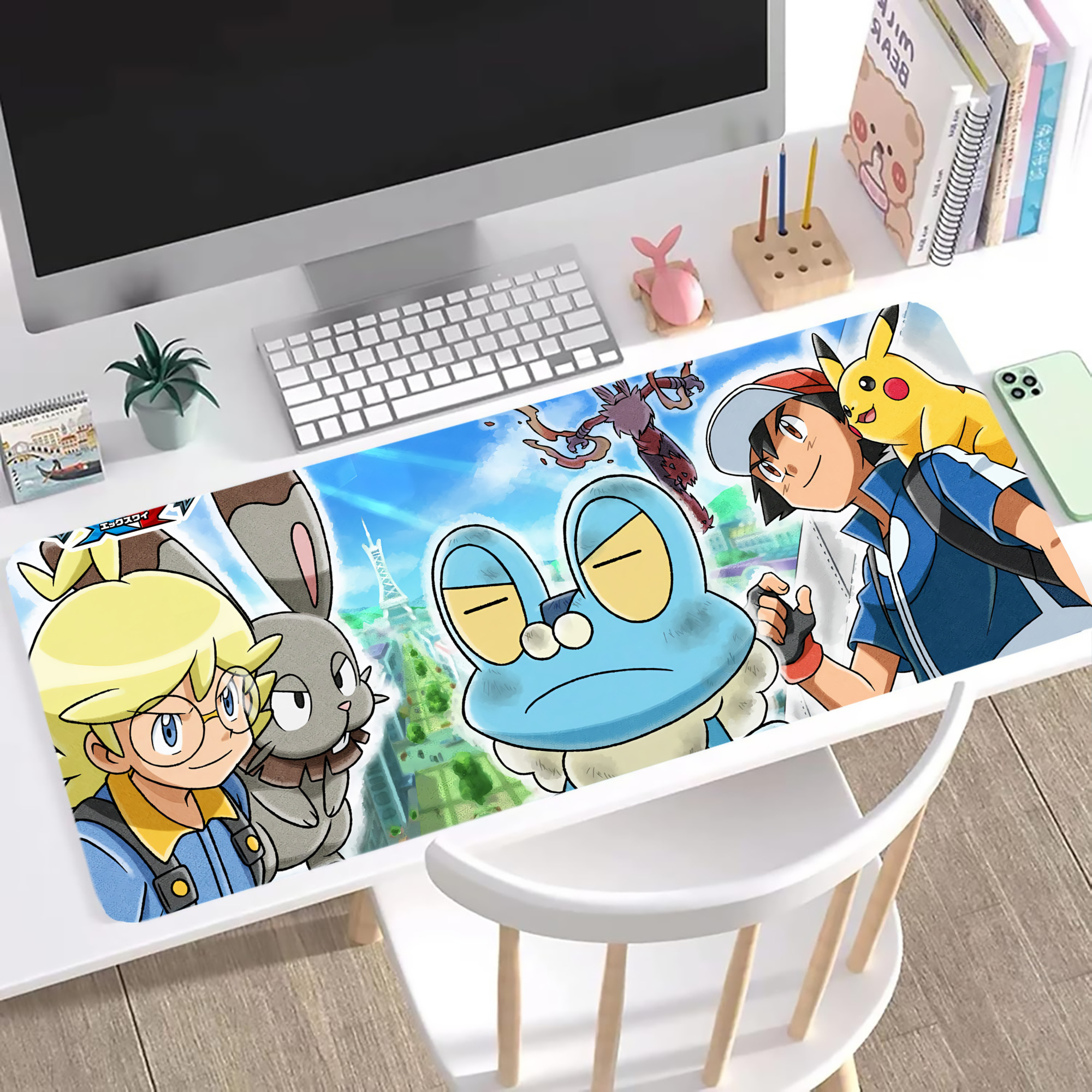 （画像用） ポケットモンスター Pokémon ステッチ加工 大判デスクマット／滑り止めマウスパッド