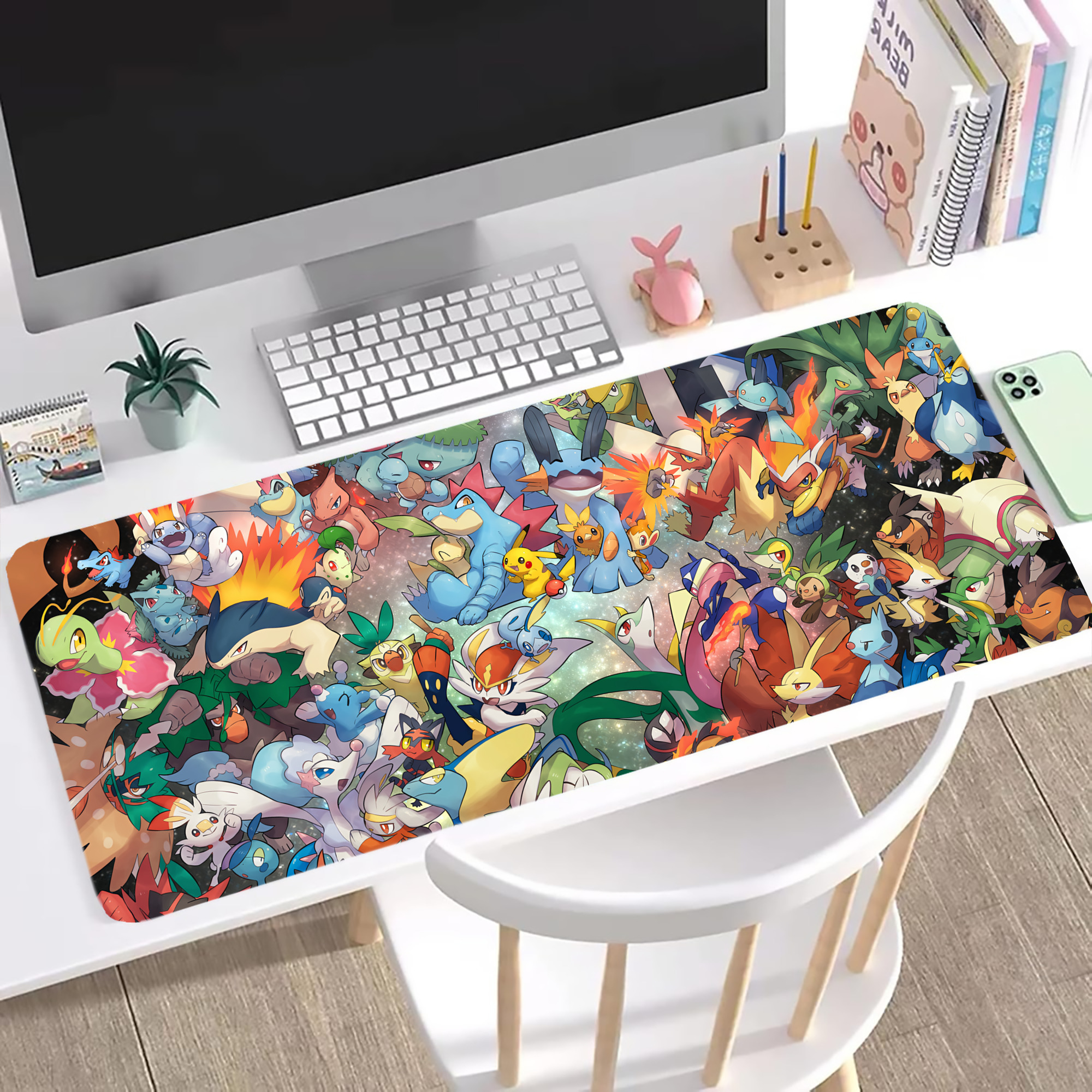 （画像用） ポケットモンスター Pokémon ステッチ加工 大判デスクマット／滑り止めマウスパッド