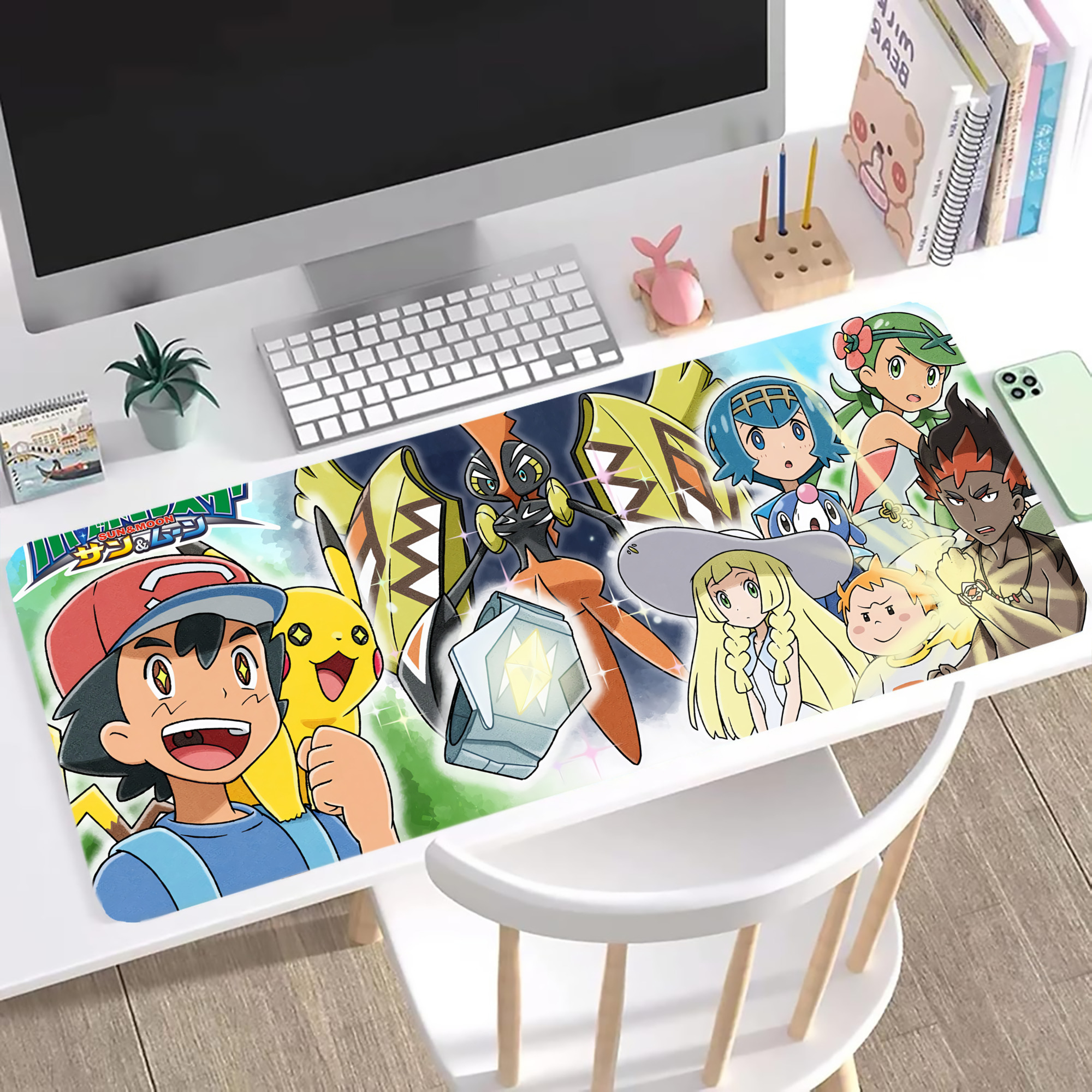 （画像用） ポケットモンスター Pokémon ステッチ加工 大判デスクマット／滑り止めマウスパッド