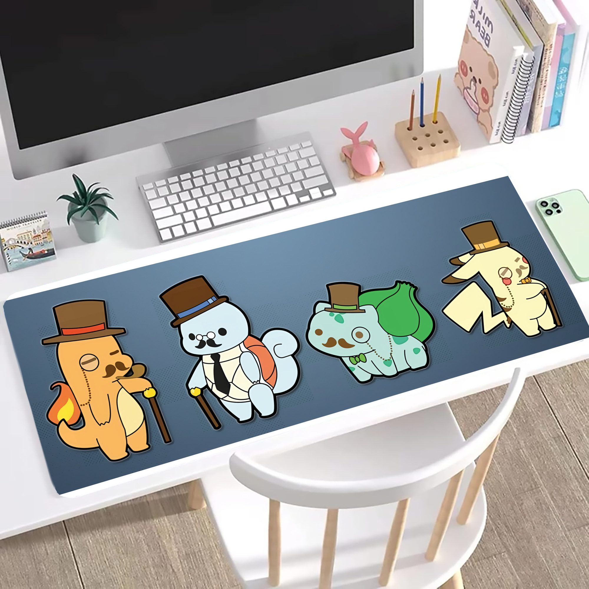 （画像用） ポケットモンスター Pokémon ステッチ加工 大判デスクマット／滑り止めマウスパッド