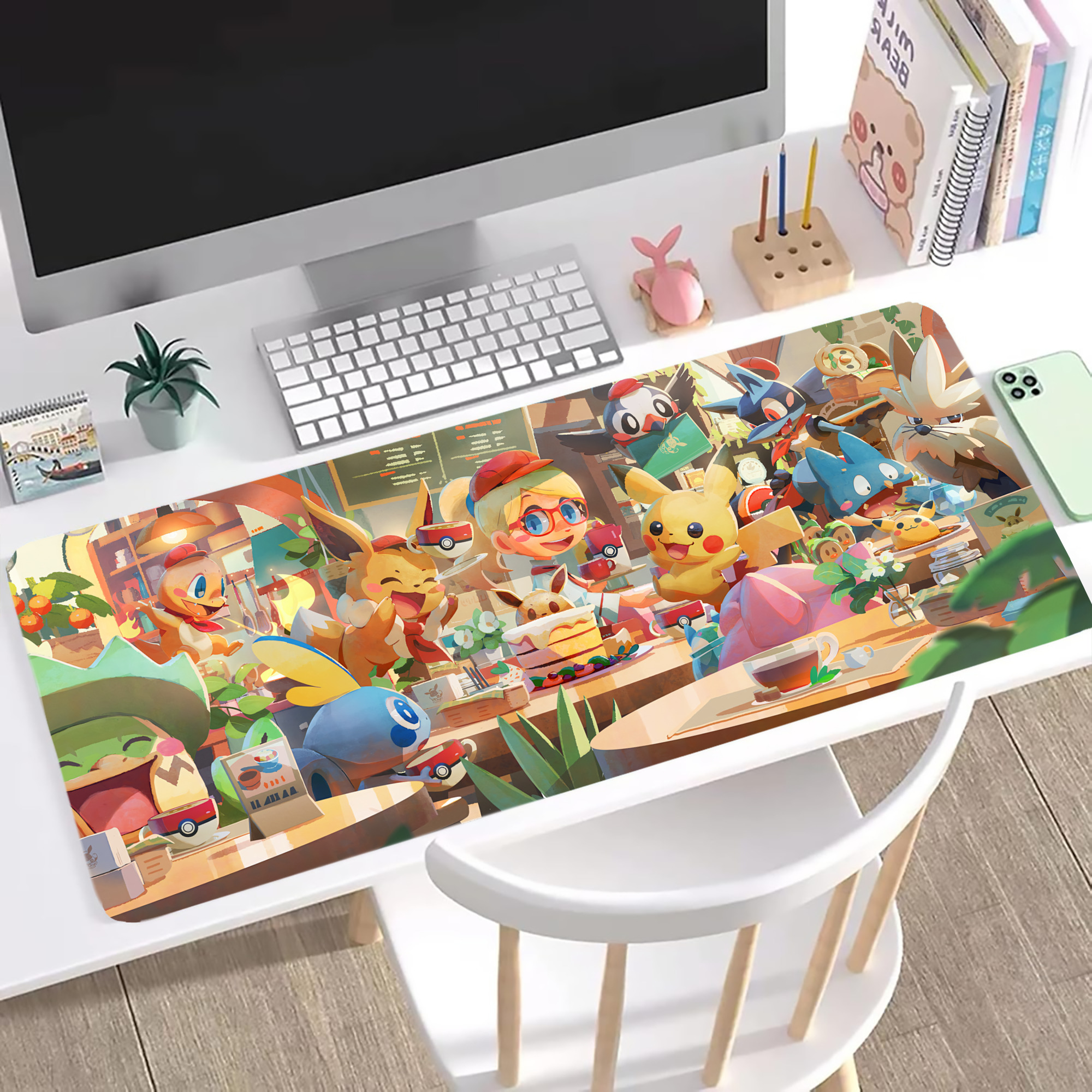 （画像用） ポケットモンスター Pokémon ステッチ加工 大判デスクマット／滑り止めマウスパッド