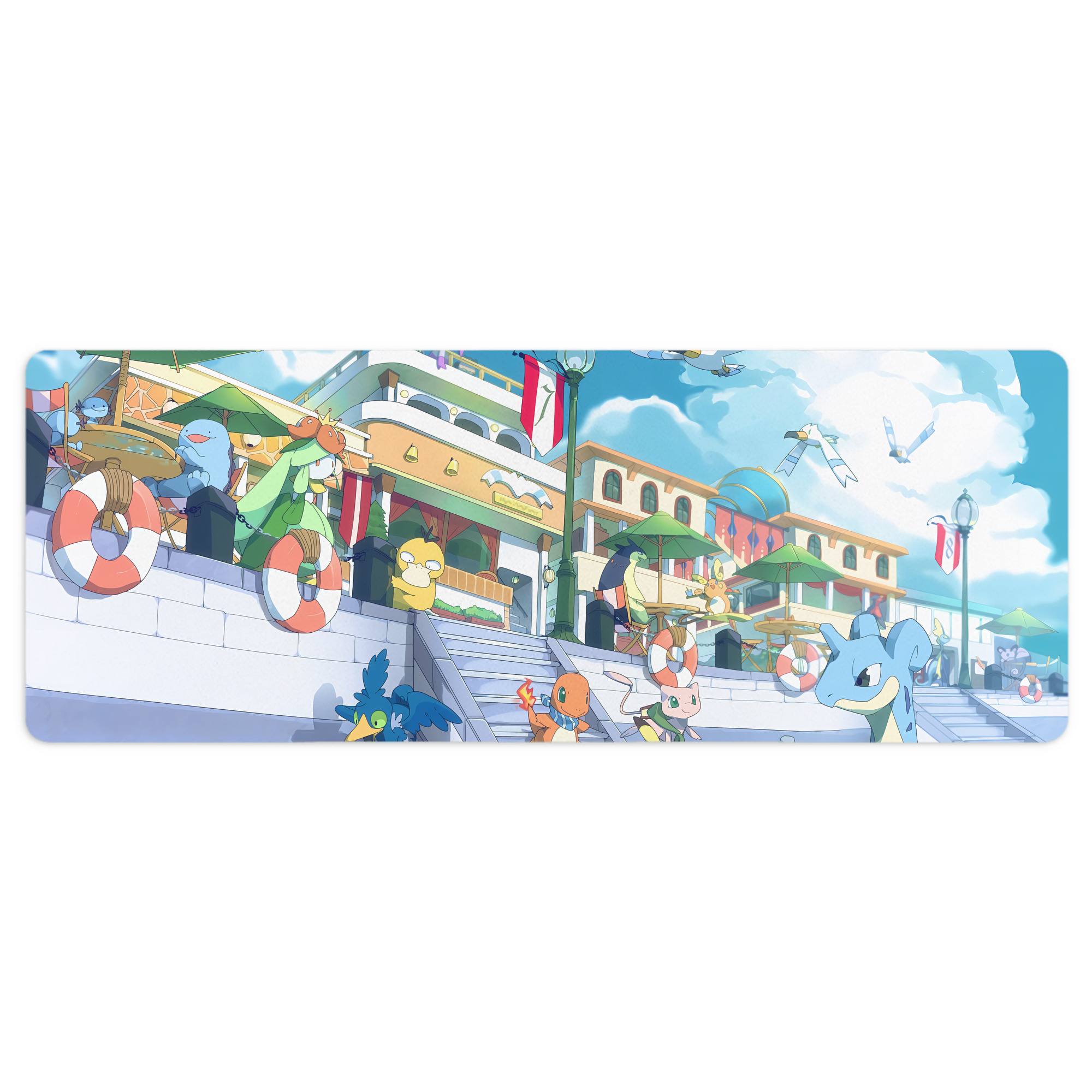 （画像用） ポケットモンスター Pokémon ステッチ加工 大判デスクマット／滑り止めマウスパッド