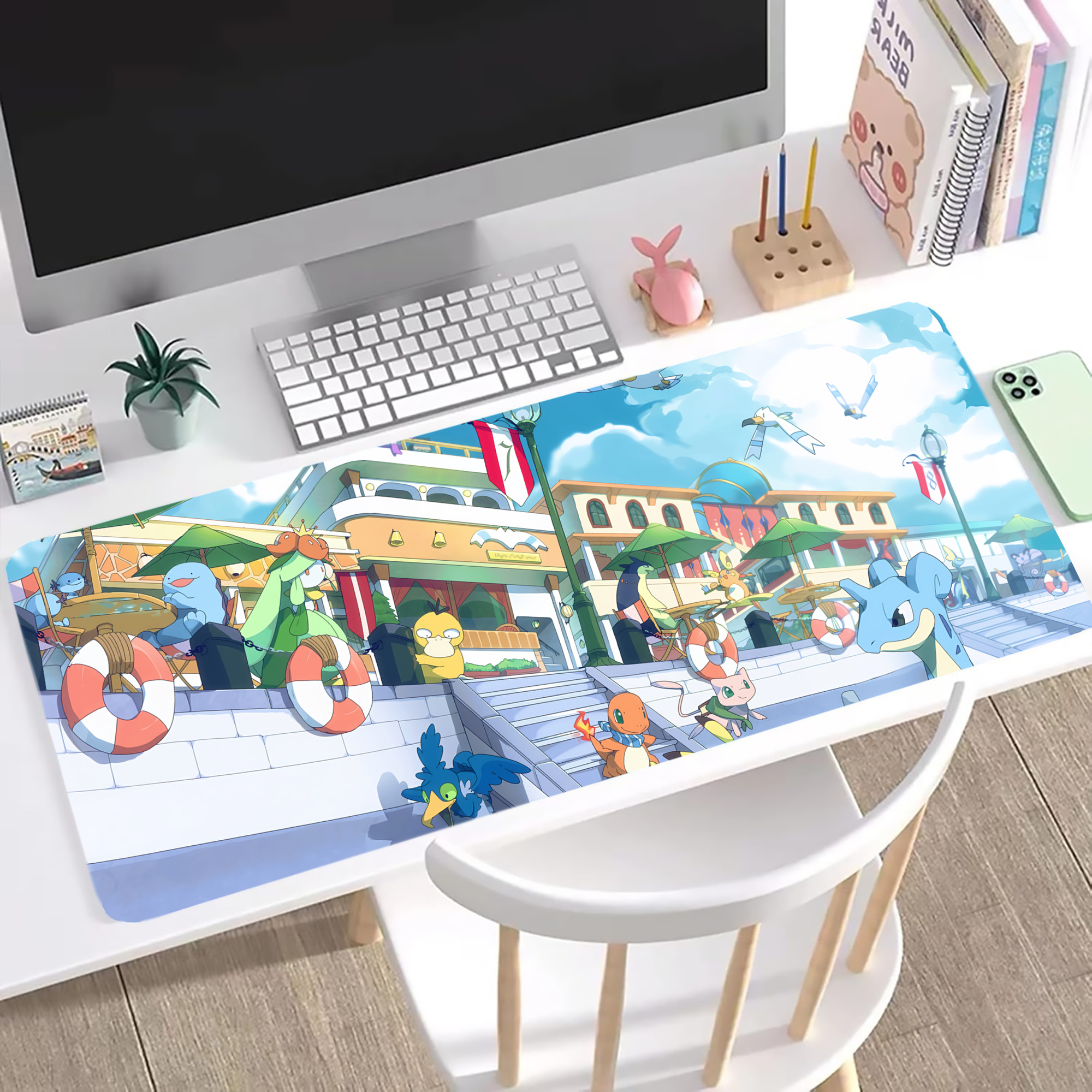 （画像用） ポケットモンスター Pokémon ステッチ加工 大判デスクマット／滑り止めマウスパッド