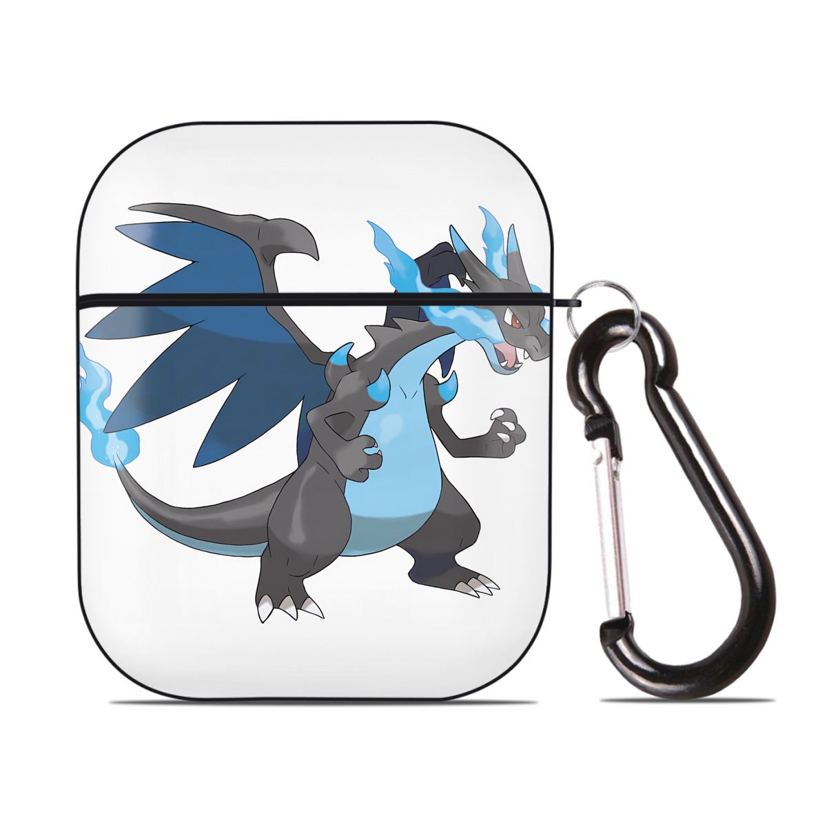 （画像用） ポケットモンスター Pokémon AirPods 第2世代保護ケース ハードシェル ブラック 耐衝撃・防指紋・カラビナ付き