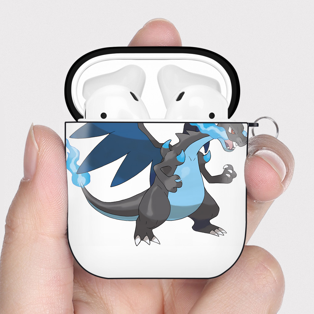 （画像用） ポケットモンスター Pokémon AirPods 第2世代保護ケース ハードシェル ブラック 耐衝撃・防指紋・カラビナ付き