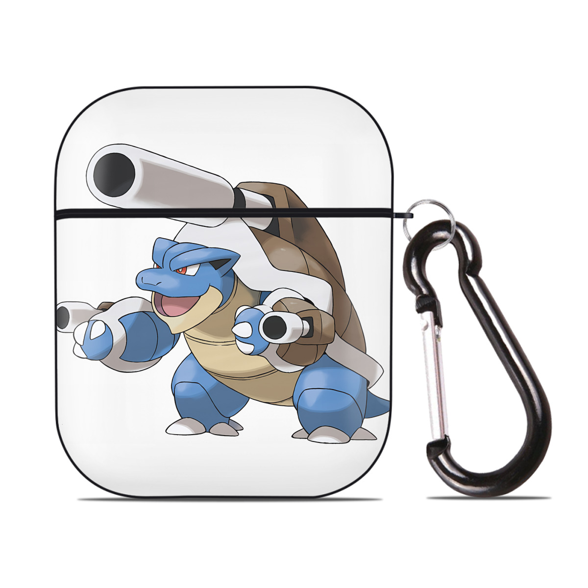 （画像用） ポケットモンスター Pokémon AirPods 第2世代保護ケース ハードシェル ブラック 耐衝撃・防指紋・カラビナ付き