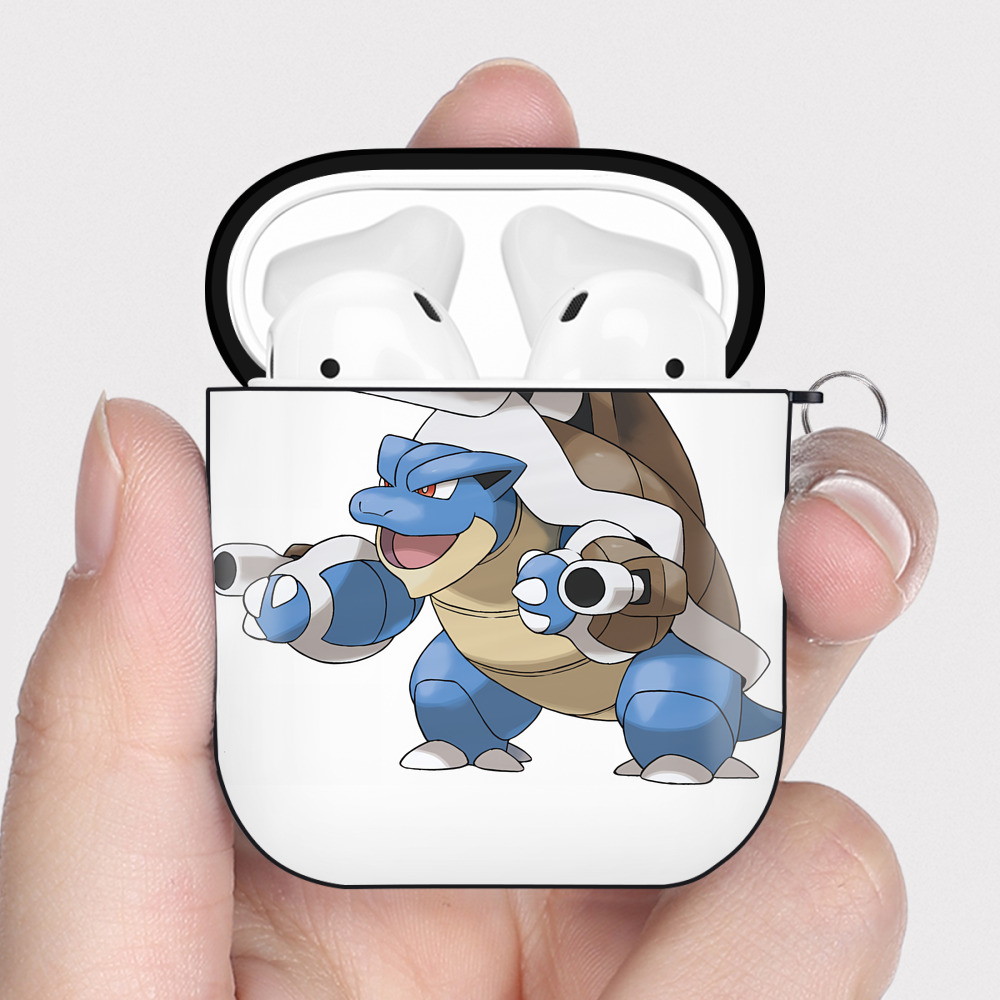 （画像用） ポケットモンスター Pokémon AirPods 第2世代保護ケース ハードシェル ブラック 耐衝撃・防指紋・カラビナ付き