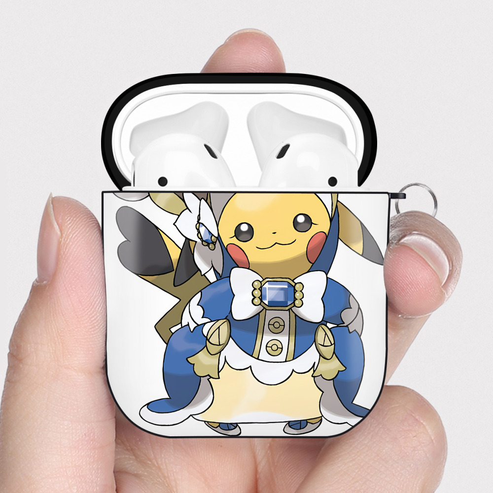 （画像用） ポケットモンスター Pokémon AirPods 第2世代保護ケース ハードシェル ブラック 耐衝撃・防指紋・カラビナ付き