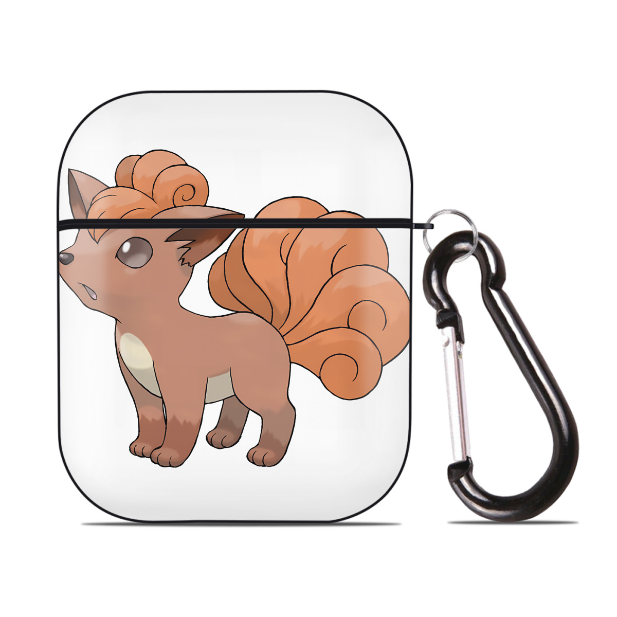 （画像用） ポケットモンスター Pokémon AirPods 第2世代保護ケース ハードシェル ブラック 耐衝撃・防指紋・カラビナ付き