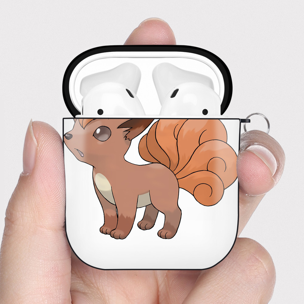 （画像用） ポケットモンスター Pokémon AirPods 第2世代保護ケース ハードシェル ブラック 耐衝撃・防指紋・カラビナ付き