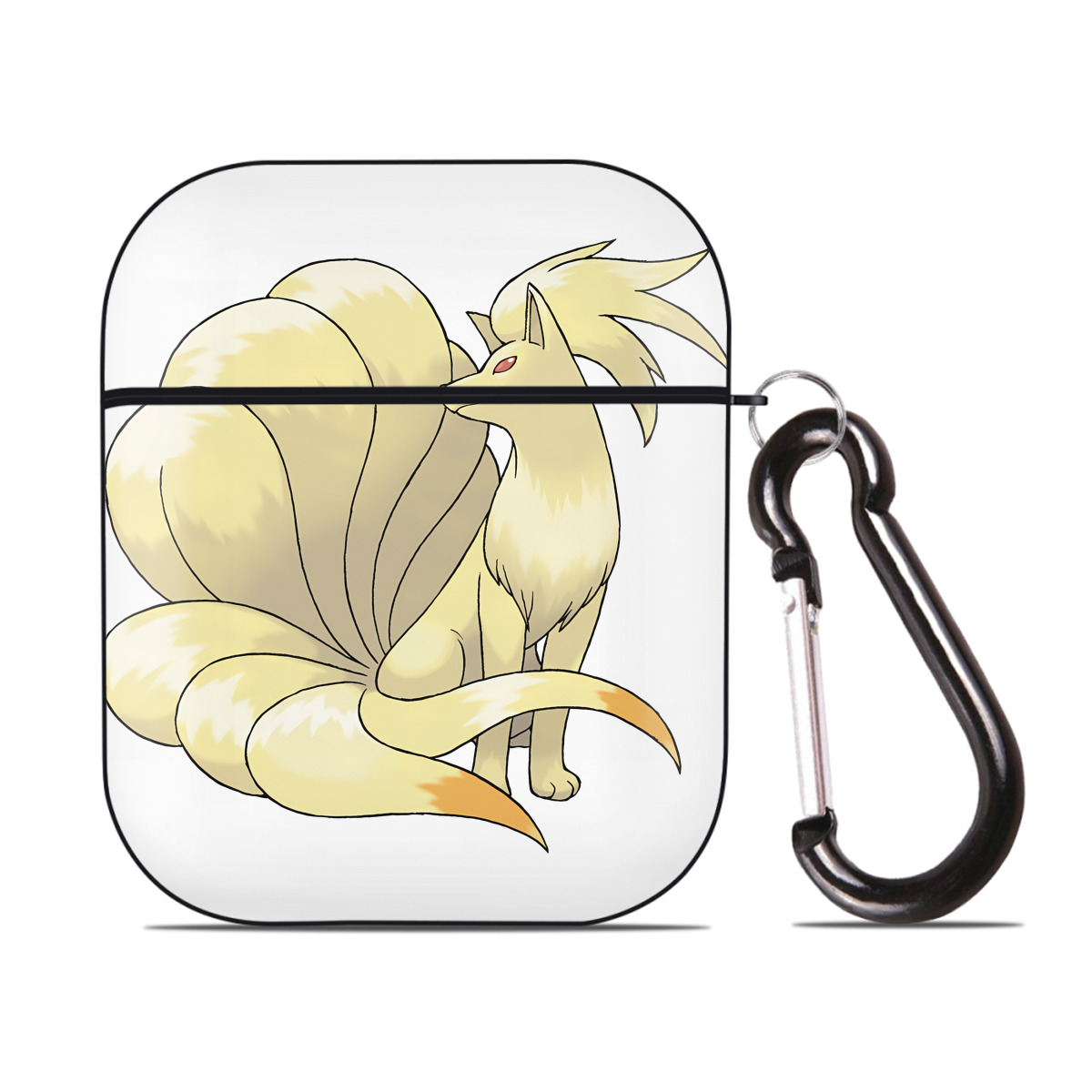 （画像用） ポケットモンスター Pokémon AirPods 第2世代保護ケース ハードシェル ブラック 耐衝撃・防指紋・カラビナ付き