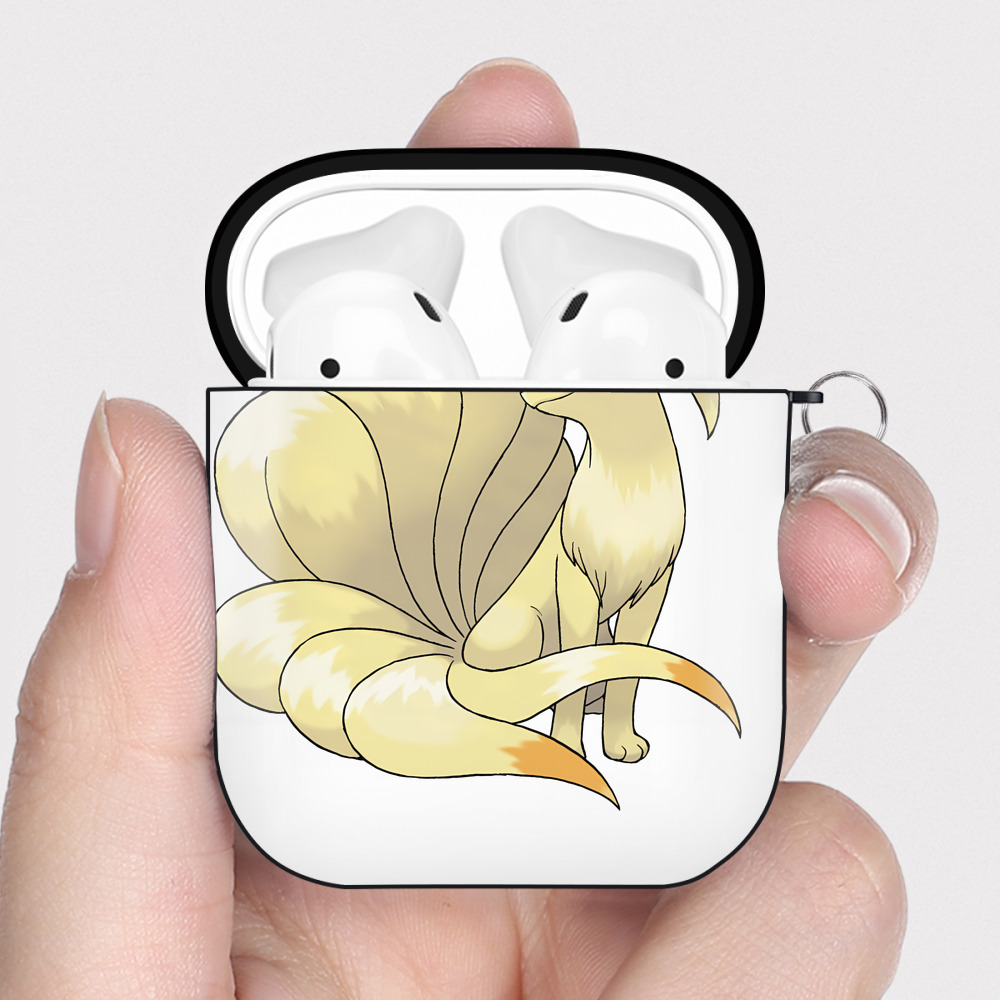 （画像用） ポケットモンスター Pokémon AirPods 第2世代保護ケース ハードシェル ブラック 耐衝撃・防指紋・カラビナ付き