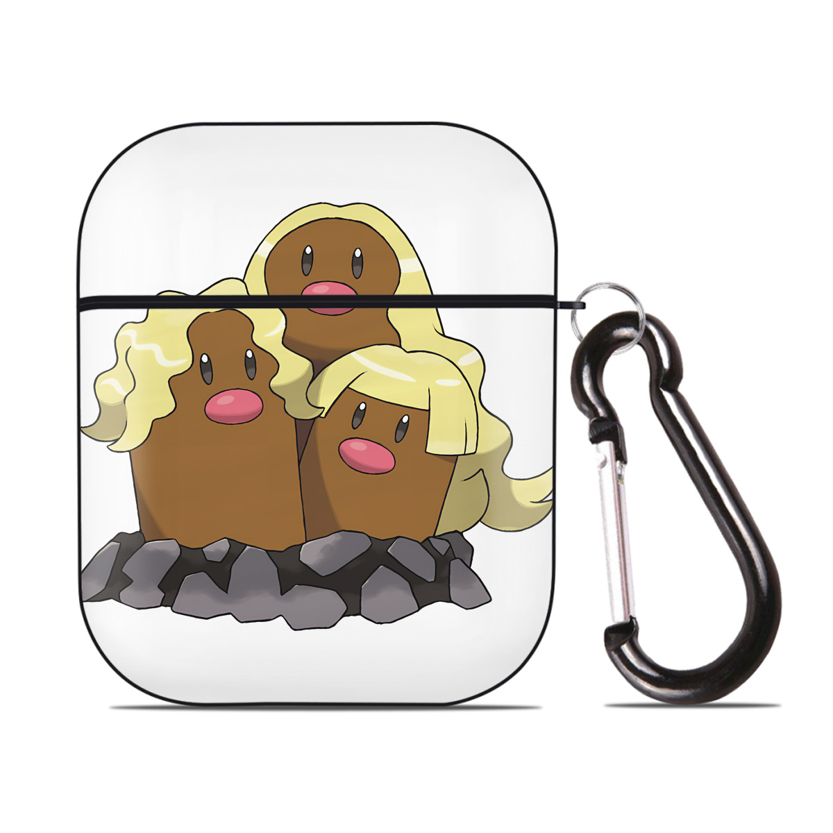 （画像用） ポケットモンスター Pokémon AirPods 第2世代保護ケース ハードシェル ブラック 耐衝撃・防指紋・カラビナ付き