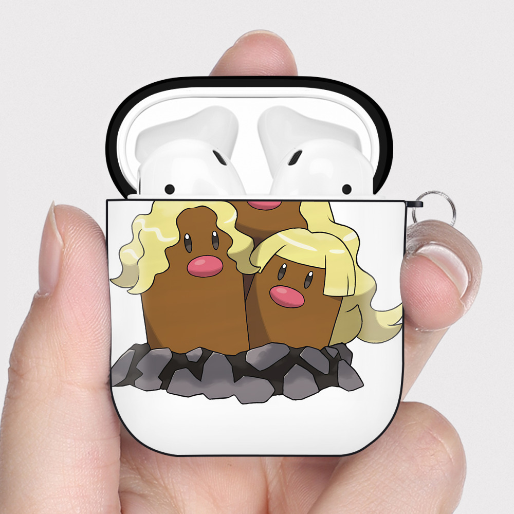 （画像用） ポケットモンスター Pokémon AirPods 第2世代保護ケース ハードシェル ブラック 耐衝撃・防指紋・カラビナ付き