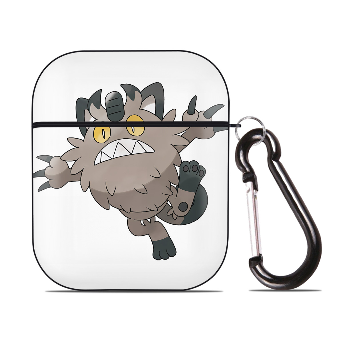 （画像用） ポケットモンスター Pokémon AirPods 第2世代保護ケース ハードシェル ブラック 耐衝撃・防指紋・カラビナ付き