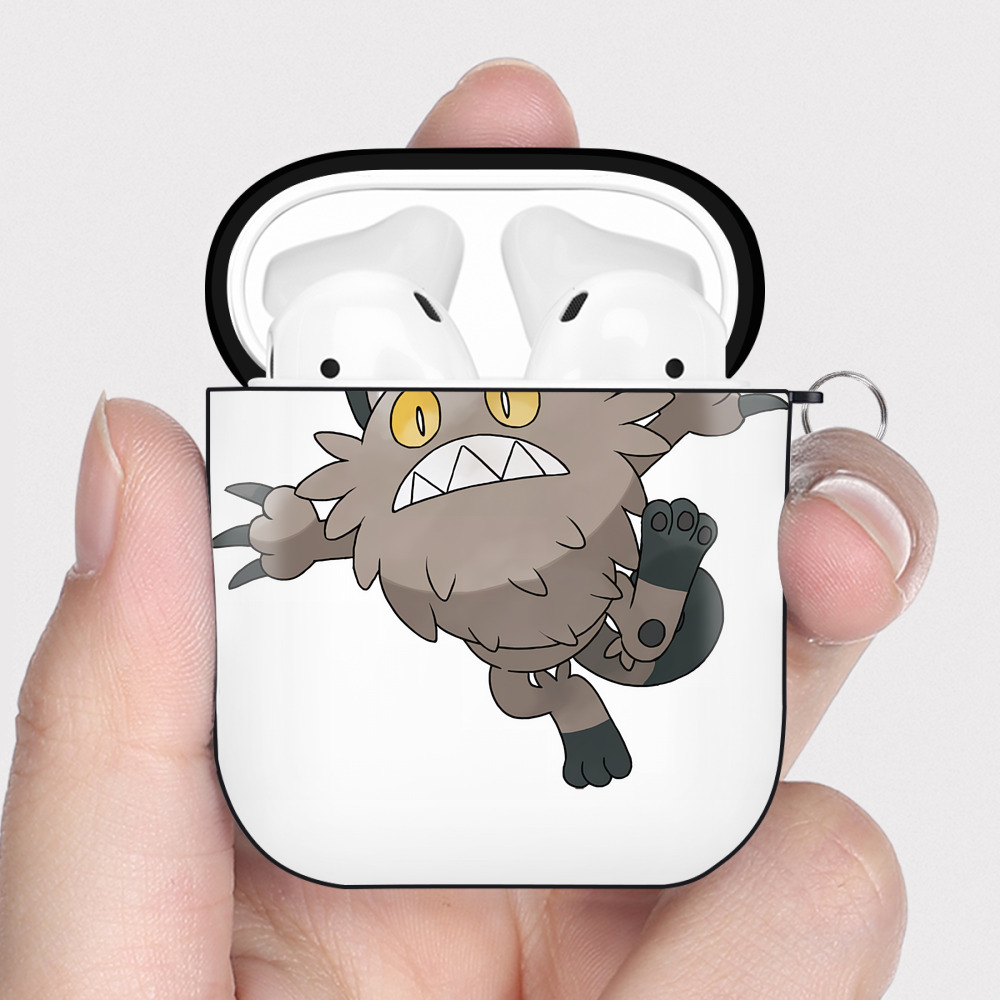 （画像用） ポケットモンスター Pokémon AirPods 第2世代保護ケース ハードシェル ブラック 耐衝撃・防指紋・カラビナ付き