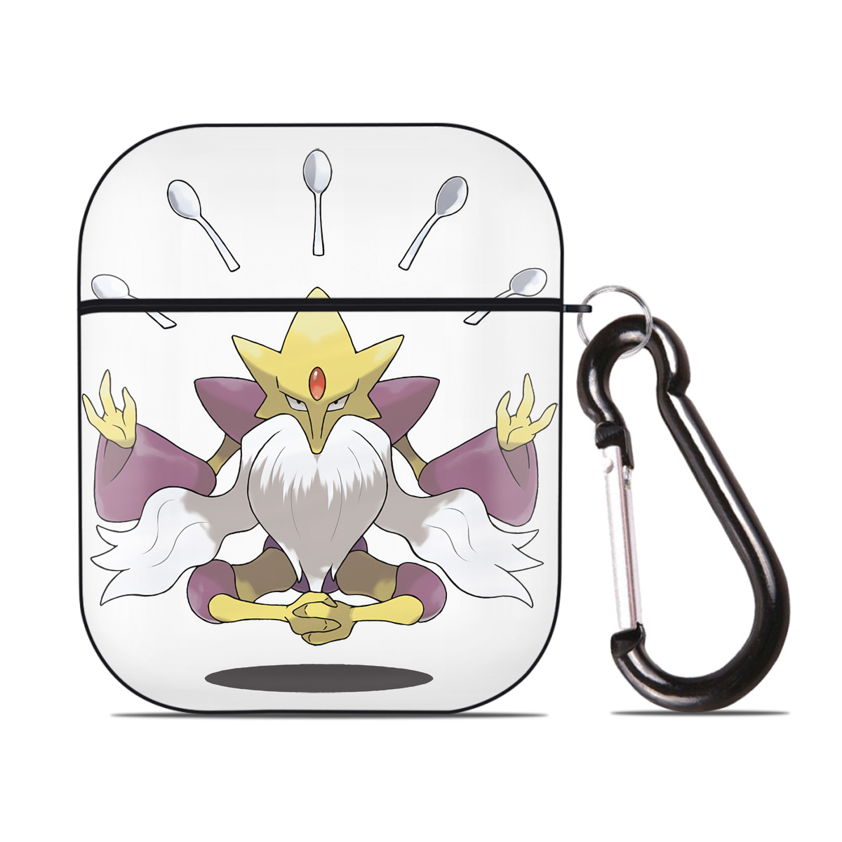 （画像用） ポケットモンスター Pokémon AirPods 第2世代保護ケース ハードシェル ブラック 耐衝撃・防指紋・カラビナ付き