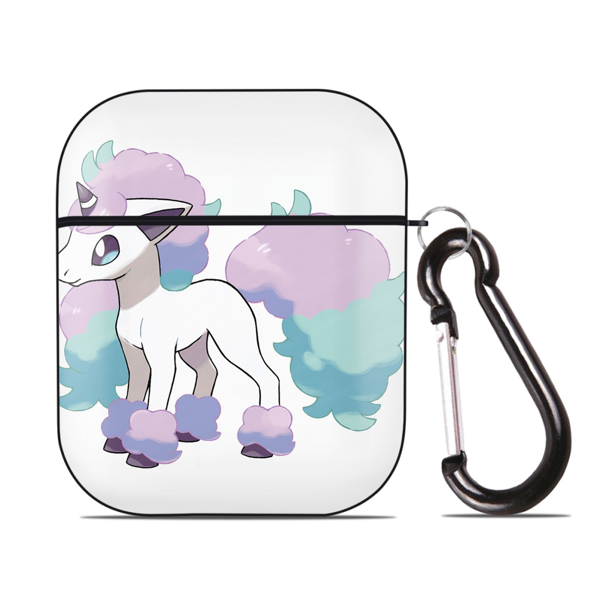 （画像用） ポケットモンスター Pokémon AirPods 第2世代保護ケース ハードシェル ブラック 耐衝撃・防指紋・カラビナ付き