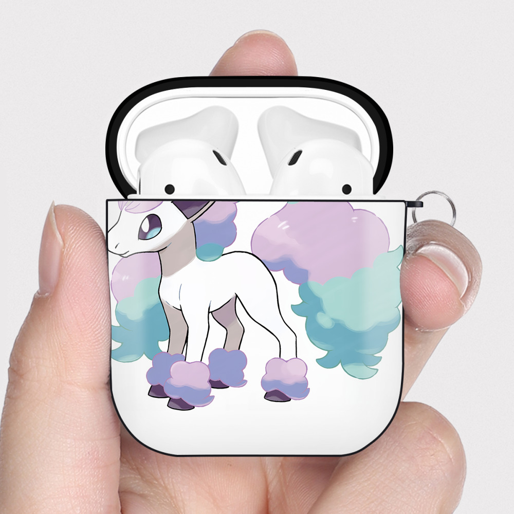 （画像用） ポケットモンスター Pokémon AirPods 第2世代保護ケース ハードシェル ブラック 耐衝撃・防指紋・カラビナ付き