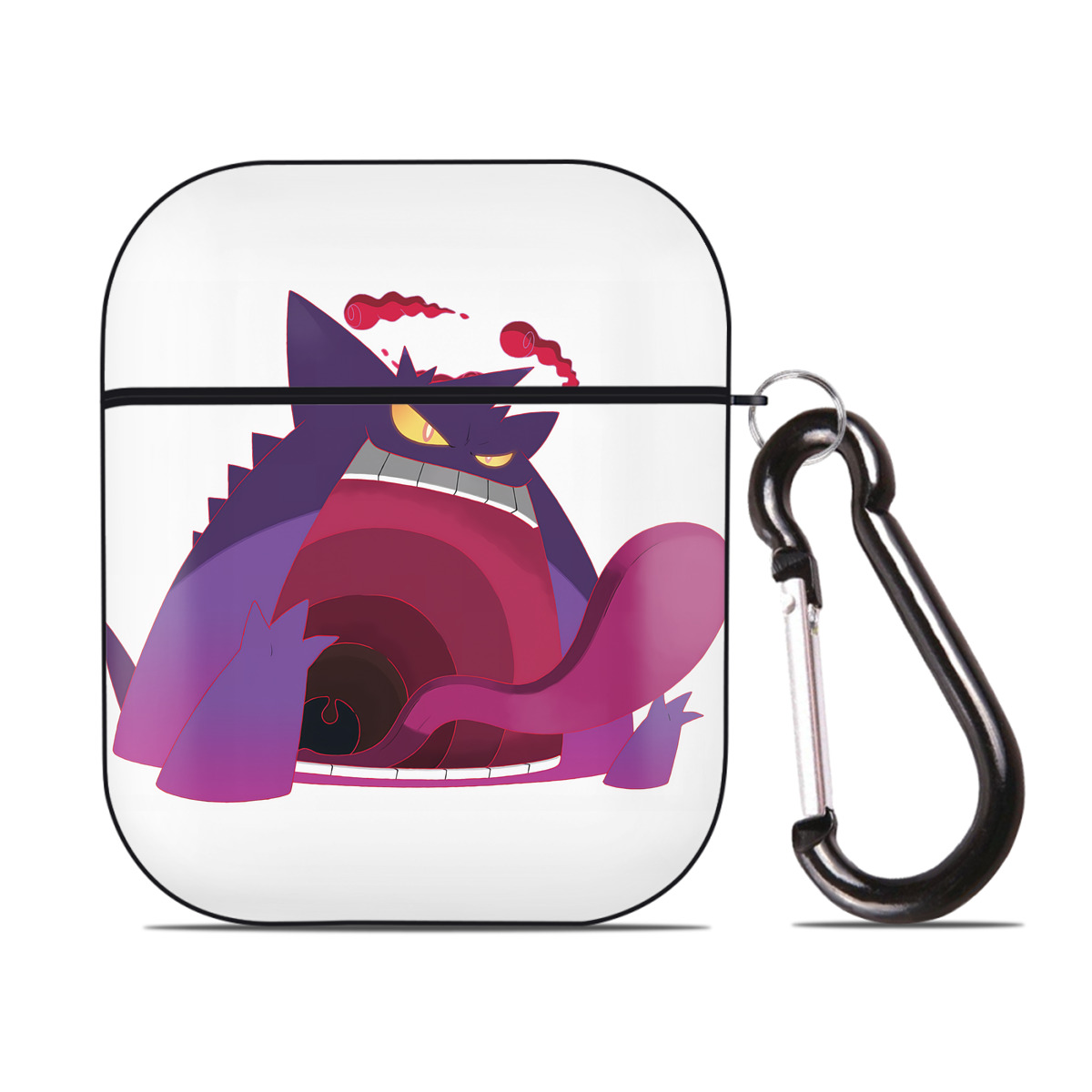 （画像用） ポケットモンスター Pokémon AirPods 第2世代保護ケース ハードシェル ブラック 耐衝撃・防指紋・カラビナ付き