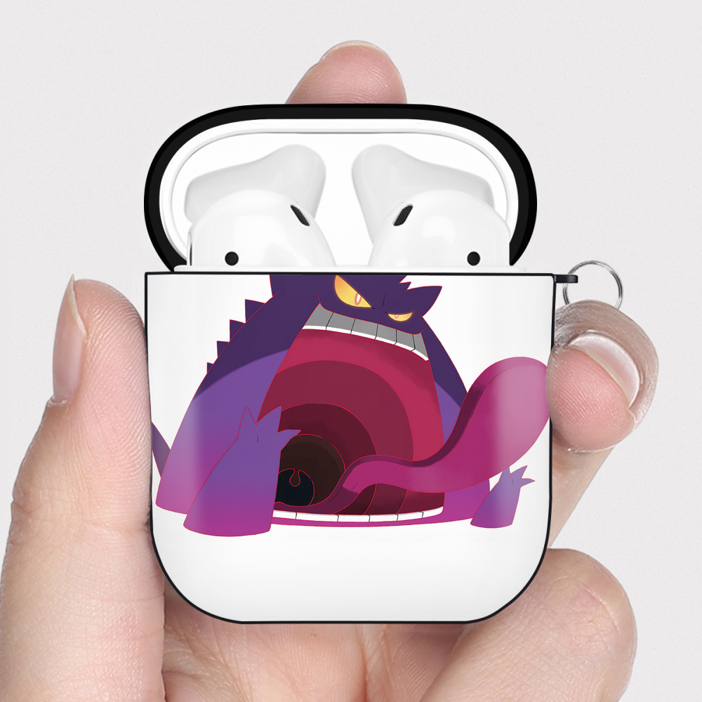 （画像用） ポケットモンスター Pokémon AirPods 第2世代保護ケース ハードシェル ブラック 耐衝撃・防指紋・カラビナ付き