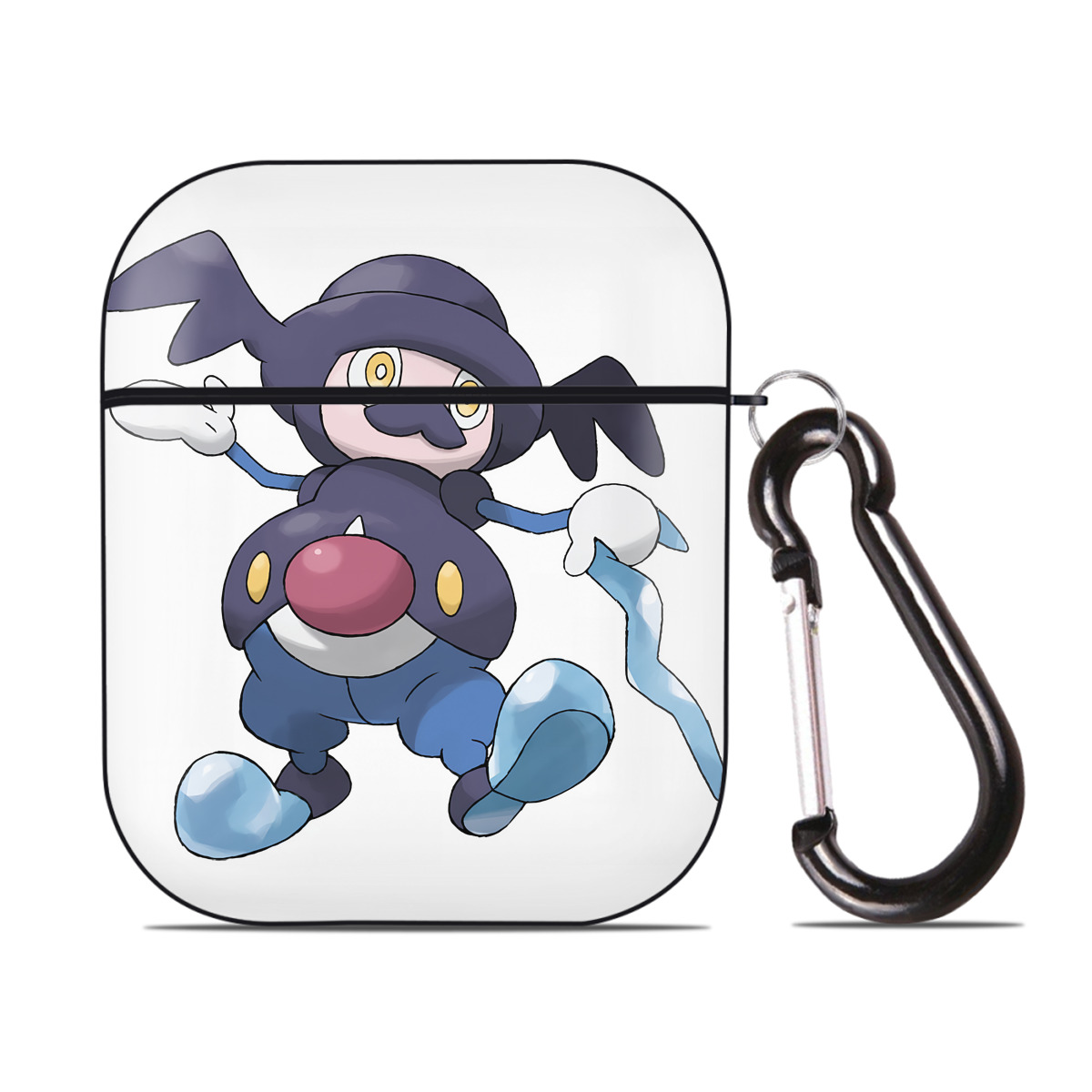 （画像用） ポケットモンスター Pokémon AirPods 第2世代保護ケース ハードシェル ブラック 耐衝撃・防指紋・カラビナ付き