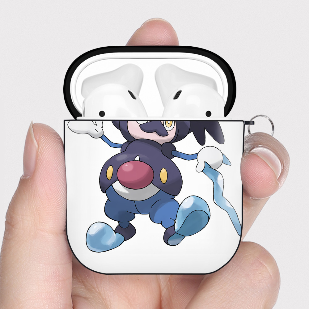 （画像用） ポケットモンスター Pokémon AirPods 第2世代保護ケース ハードシェル ブラック 耐衝撃・防指紋・カラビナ付き