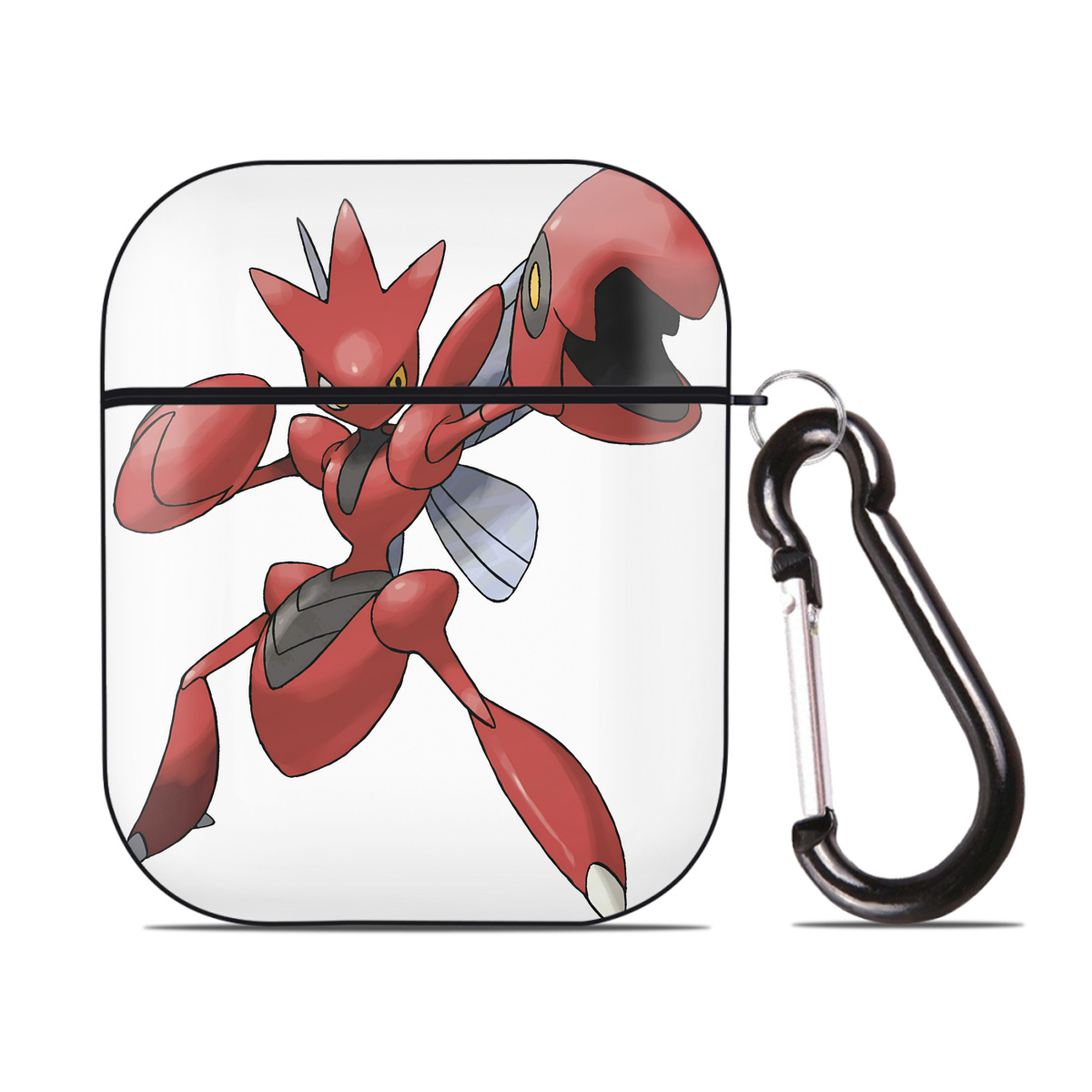 （画像用） ポケットモンスター Pokémon AirPods 第2世代保護ケース ハードシェル ブラック 耐衝撃・防指紋・カラビナ付き