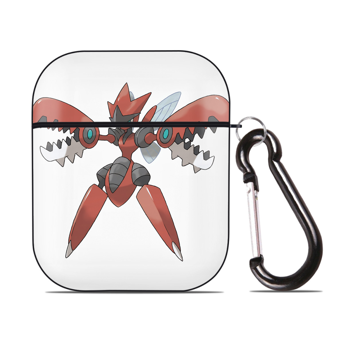 （画像用） ポケットモンスター Pokémon AirPods 第2世代保護ケース ハードシェル ブラック 耐衝撃・防指紋・カラビナ付き