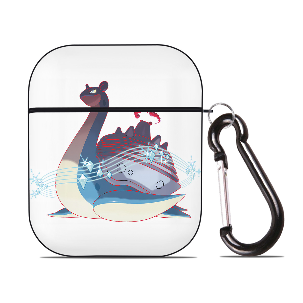 （画像用） ポケットモンスター Pokémon AirPods 第2世代保護ケース ハードシェル ブラック 耐衝撃・防指紋・カラビナ付き