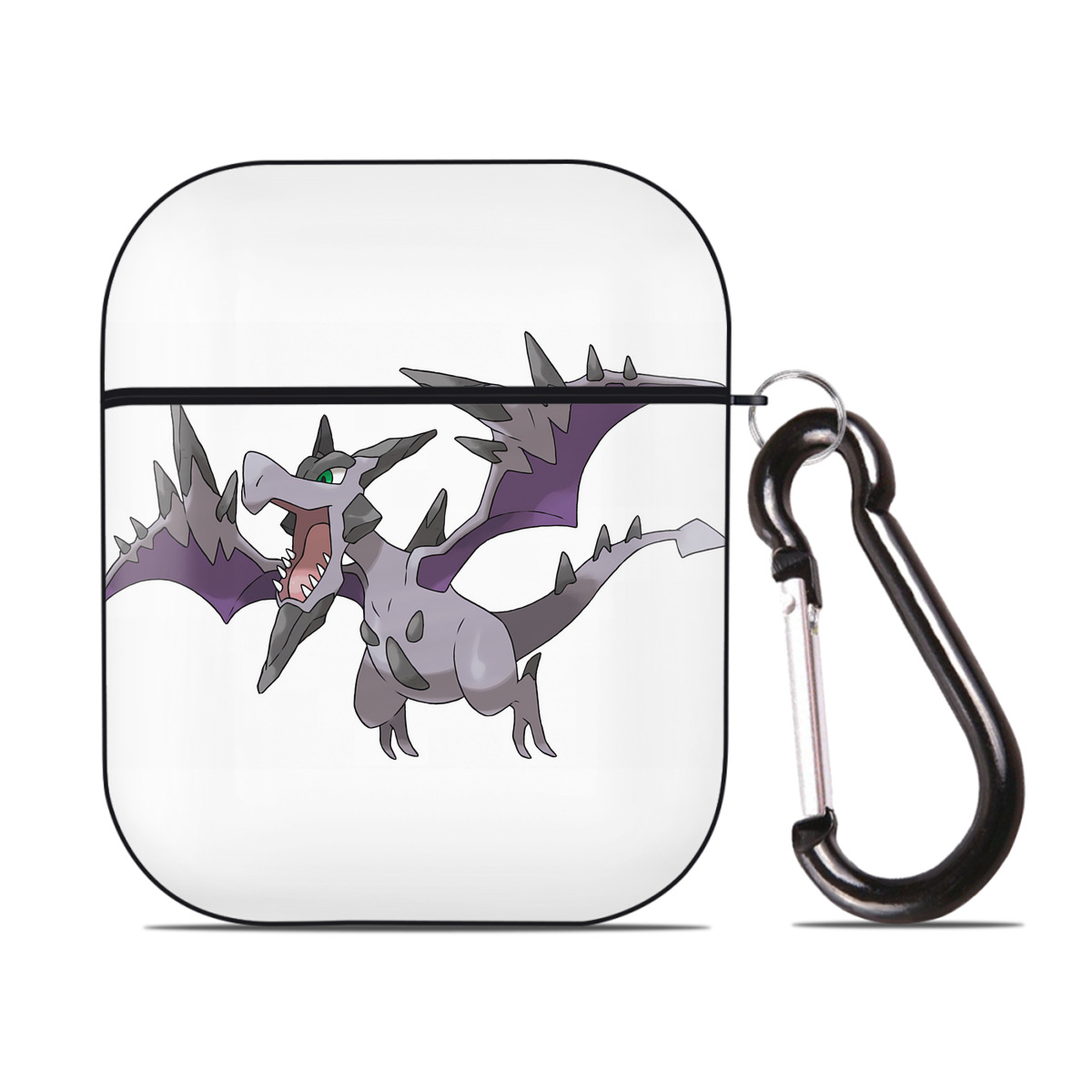 （画像用） ポケットモンスター Pokémon AirPods 第2世代保護ケース ハードシェル ブラック 耐衝撃・防指紋・カラビナ付き