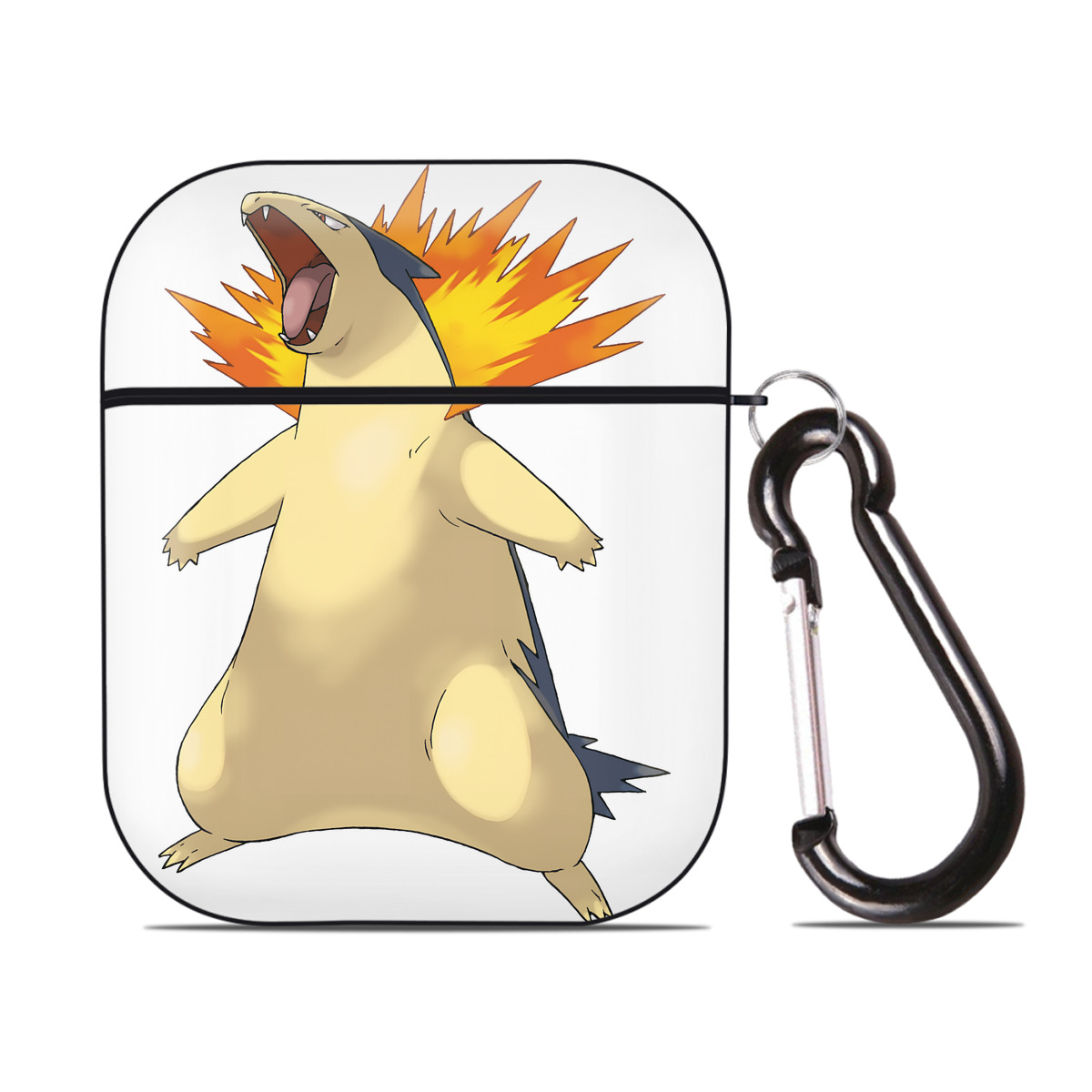 （画像用） ポケットモンスター Pokémon AirPods 第2世代保護ケース ハードシェル ブラック 耐衝撃・防指紋・カラビナ付き