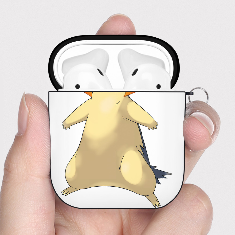 （画像用） ポケットモンスター Pokémon AirPods 第2世代保護ケース ハードシェル ブラック 耐衝撃・防指紋・カラビナ付き