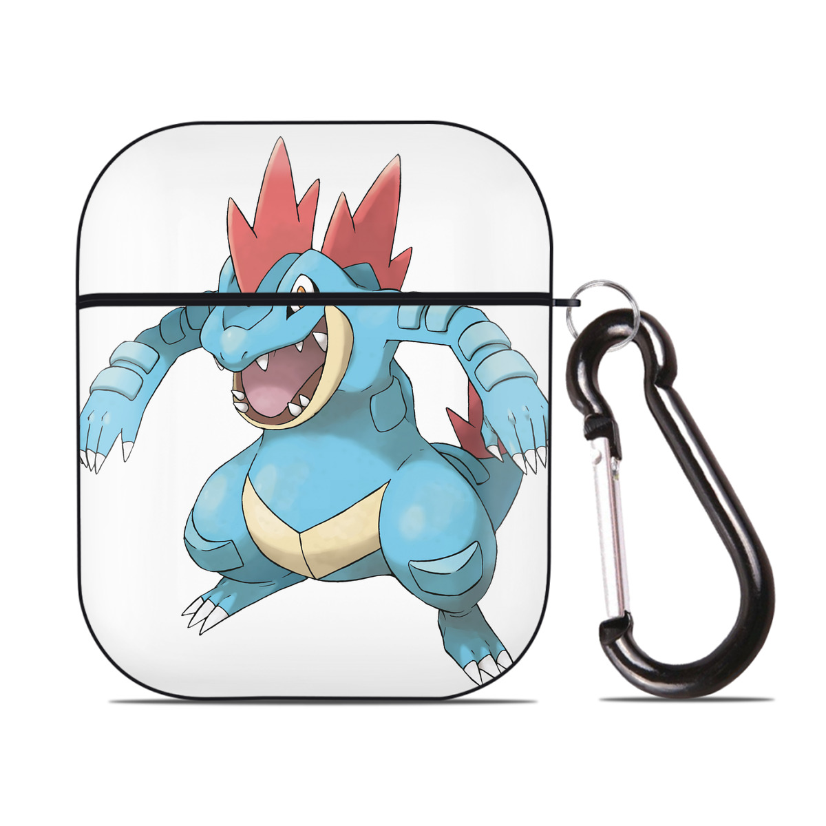 （画像用） ポケットモンスター Pokémon AirPods 第2世代保護ケース ハードシェル ブラック 耐衝撃・防指紋・カラビナ付き