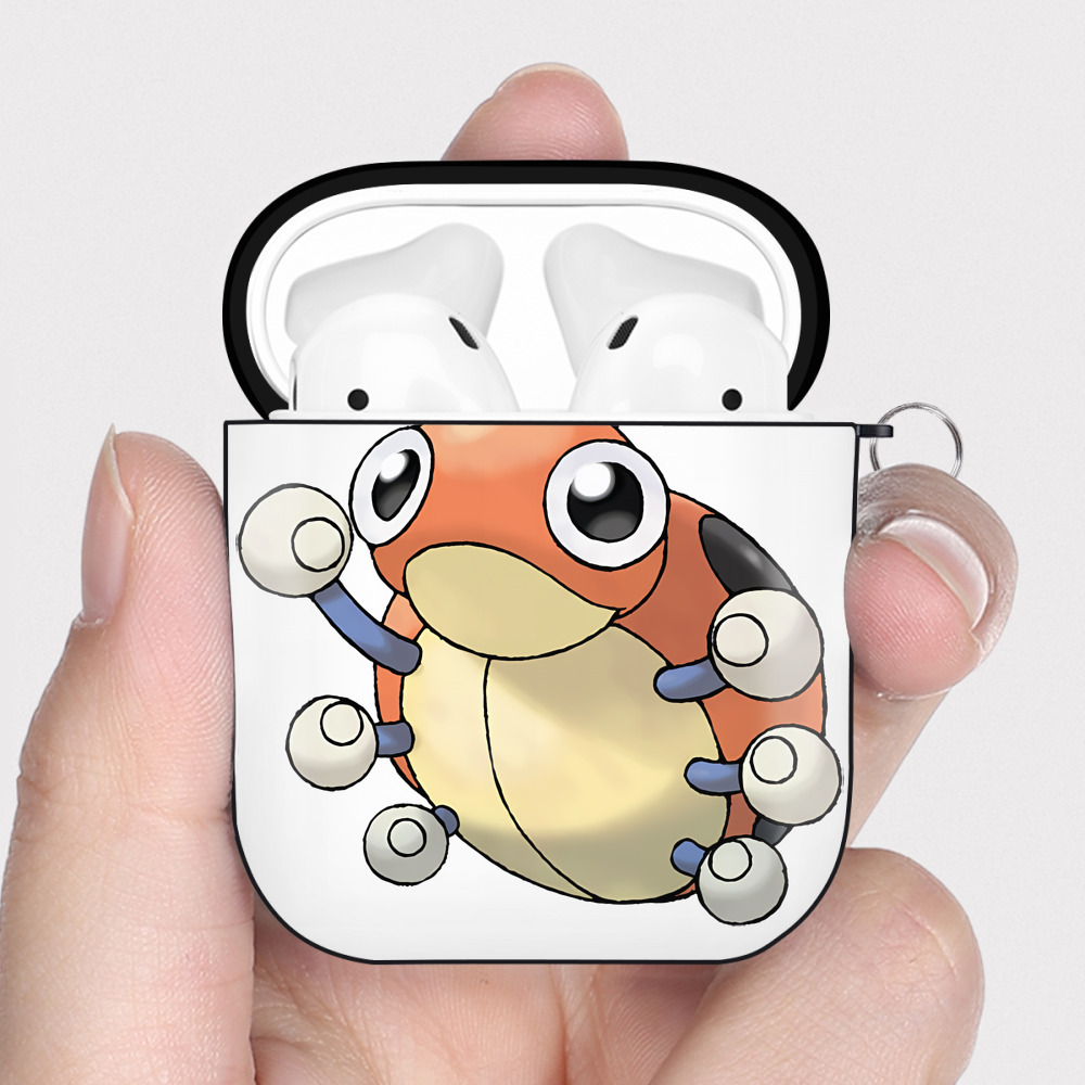 （画像用） ポケットモンスター Pokémon AirPods 第2世代保護ケース ハードシェル ブラック 耐衝撃・防指紋・カラビナ付き