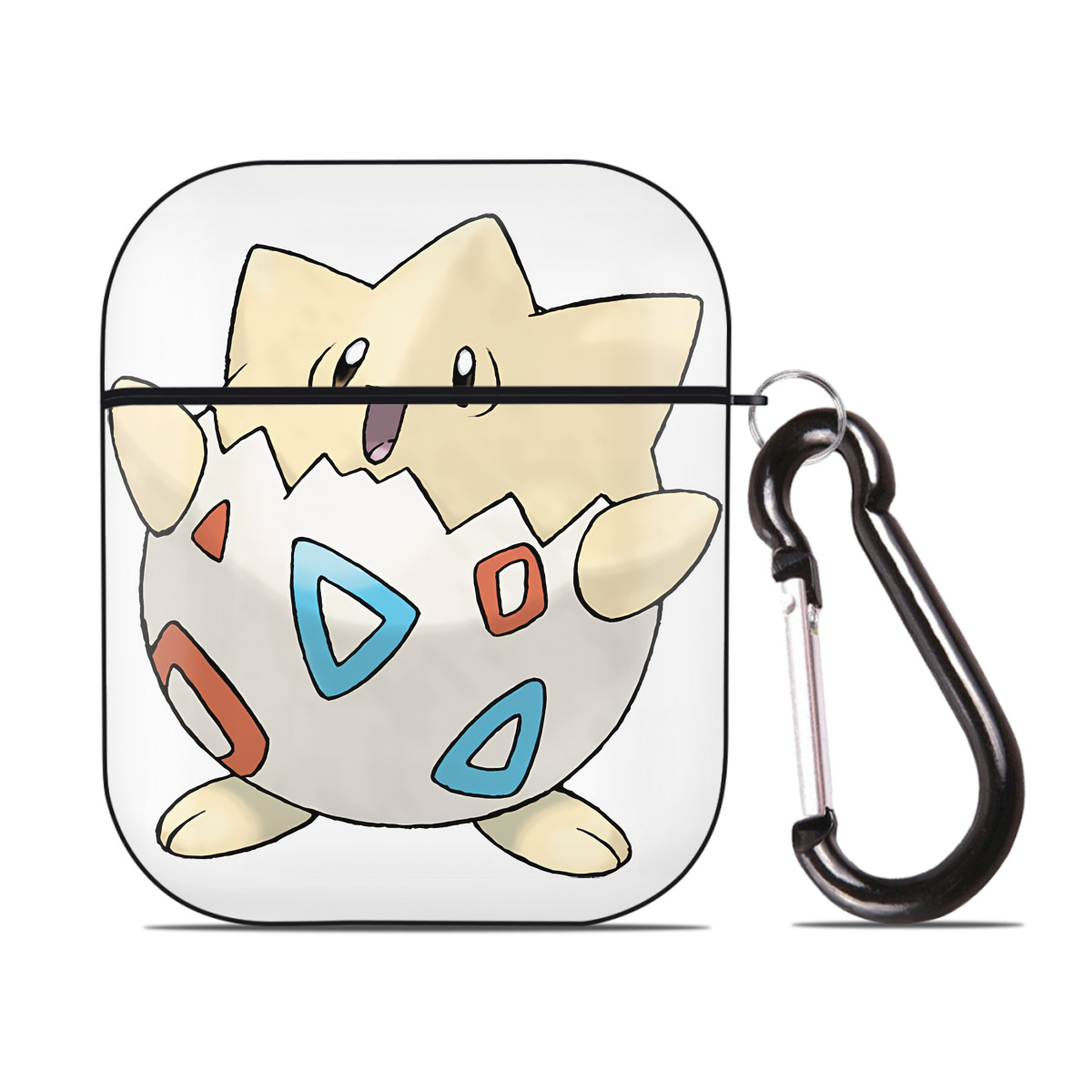 （画像用） ポケットモンスター Pokémon AirPods 第2世代保護ケース ハードシェル ブラック 耐衝撃・防指紋・カラビナ付き
