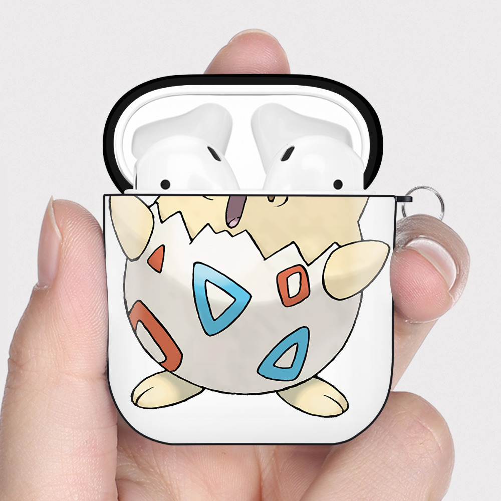 （画像用） ポケットモンスター Pokémon AirPods 第2世代保護ケース ハードシェル ブラック 耐衝撃・防指紋・カラビナ付き