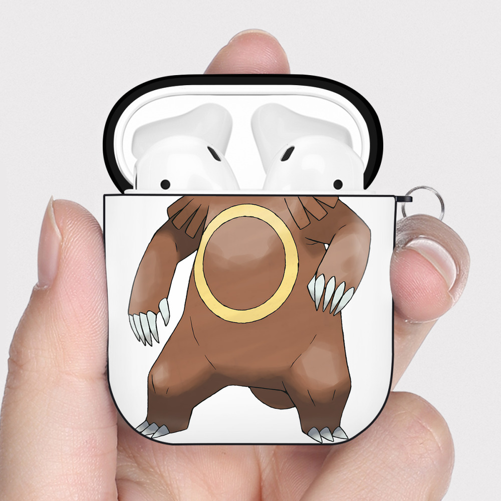 （画像用） ポケットモンスター Pokémon AirPods 第2世代保護ケース ハードシェル ブラック 耐衝撃・防指紋・カラビナ付き