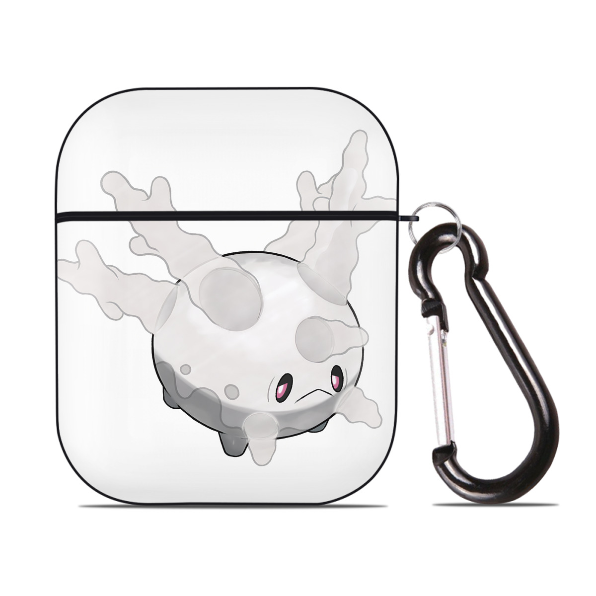 （画像用） ポケットモンスター Pokémon AirPods 第2世代保護ケース ハードシェル ブラック 耐衝撃・防指紋・カラビナ付き