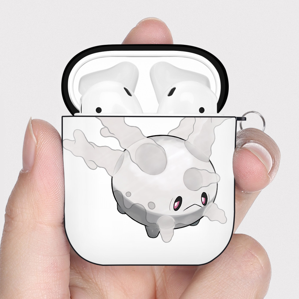 （画像用） ポケットモンスター Pokémon AirPods 第2世代保護ケース ハードシェル ブラック 耐衝撃・防指紋・カラビナ付き