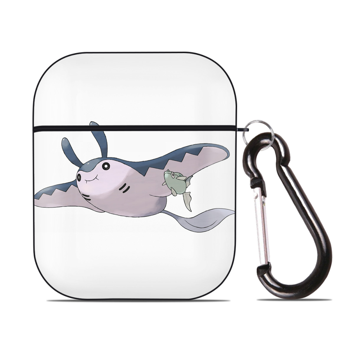 （画像用） ポケットモンスター Pokémon AirPods 第2世代保護ケース ハードシェル ブラック 耐衝撃・防指紋・カラビナ付き