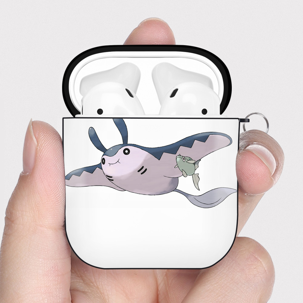 （画像用） ポケットモンスター Pokémon AirPods 第2世代保護ケース ハードシェル ブラック 耐衝撃・防指紋・カラビナ付き