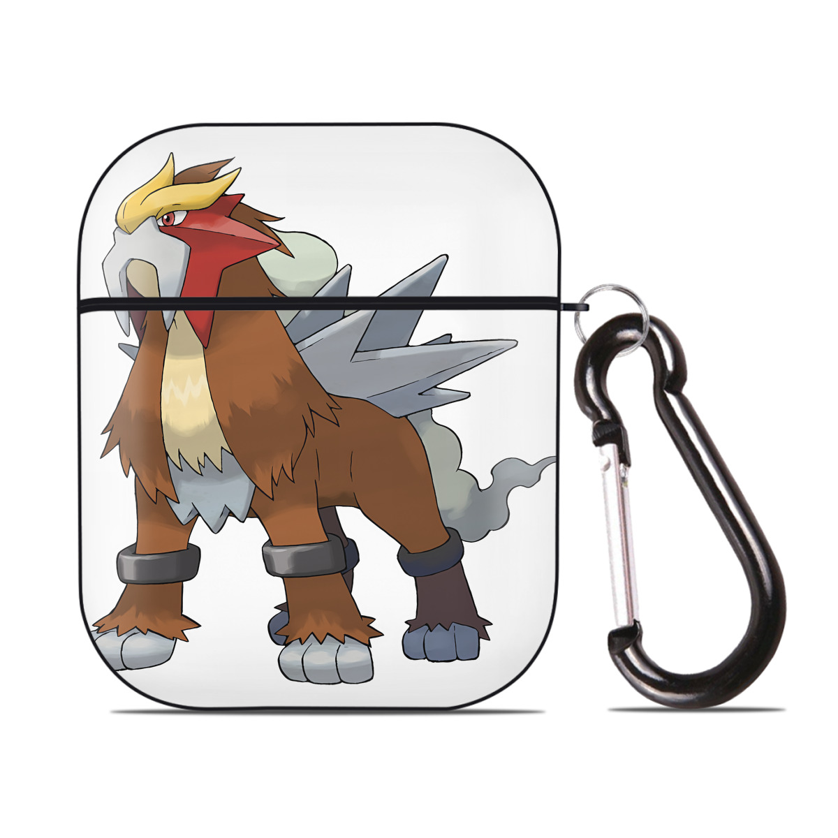 （画像用） ポケットモンスター Pokémon AirPods 第2世代保護ケース ハードシェル ブラック 耐衝撃・防指紋・カラビナ付き