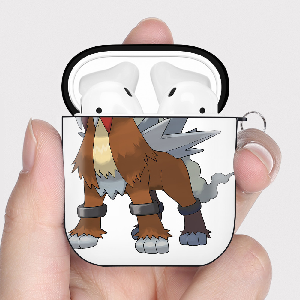 （画像用） ポケットモンスター Pokémon AirPods 第2世代保護ケース ハードシェル ブラック 耐衝撃・防指紋・カラビナ付き